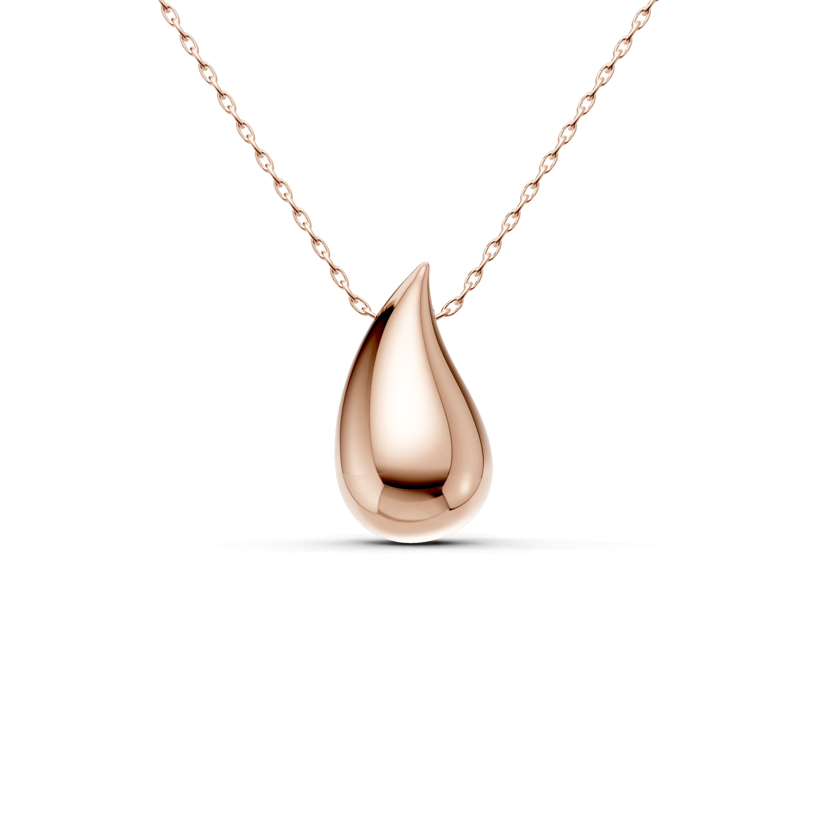 Pargold Solid Gold Elegant Teardrop Gold Necklace -Rose_Static_Rose
