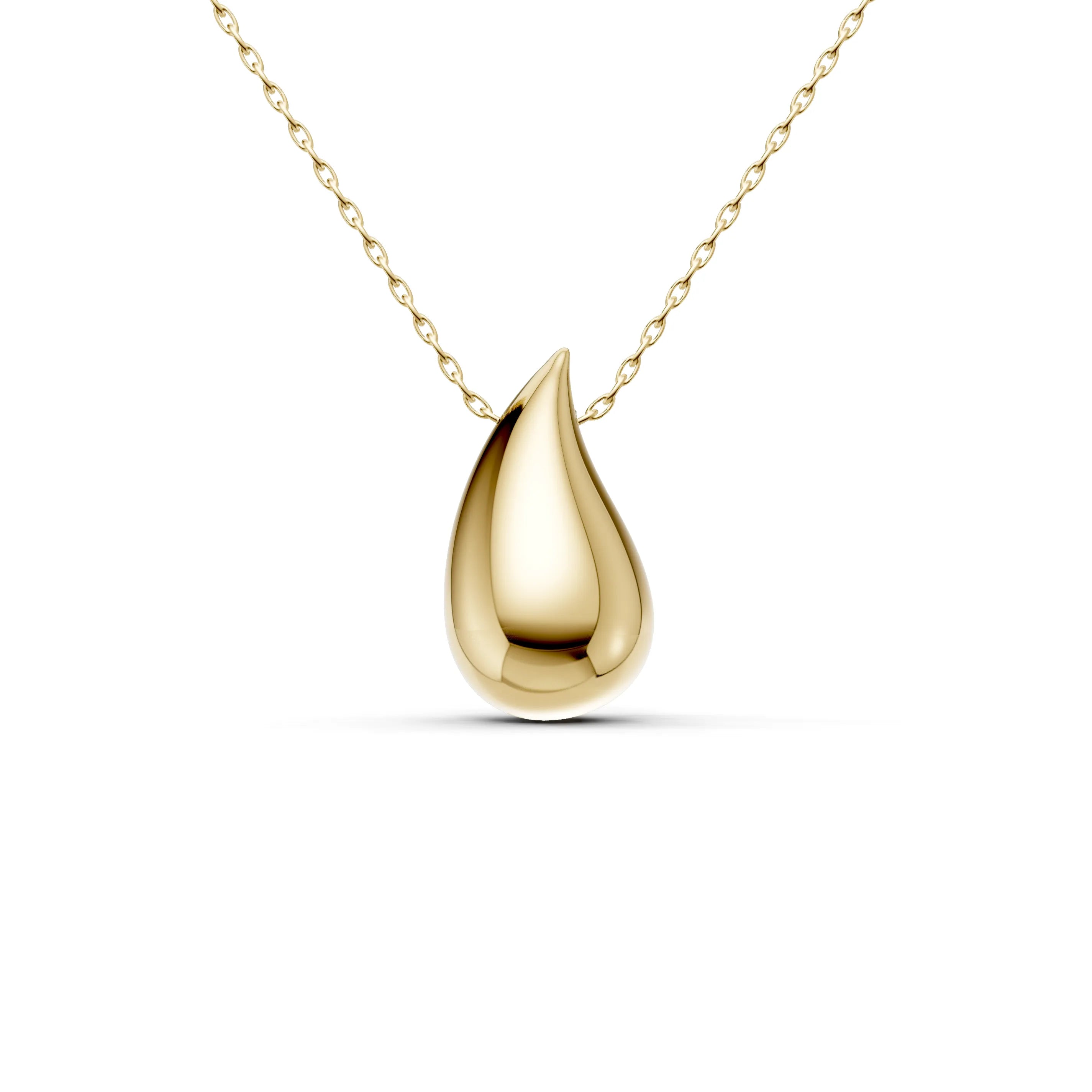 Pargold Solid Gold Elegant Teardrop Gold Necklace -Gold_Static_Gold
