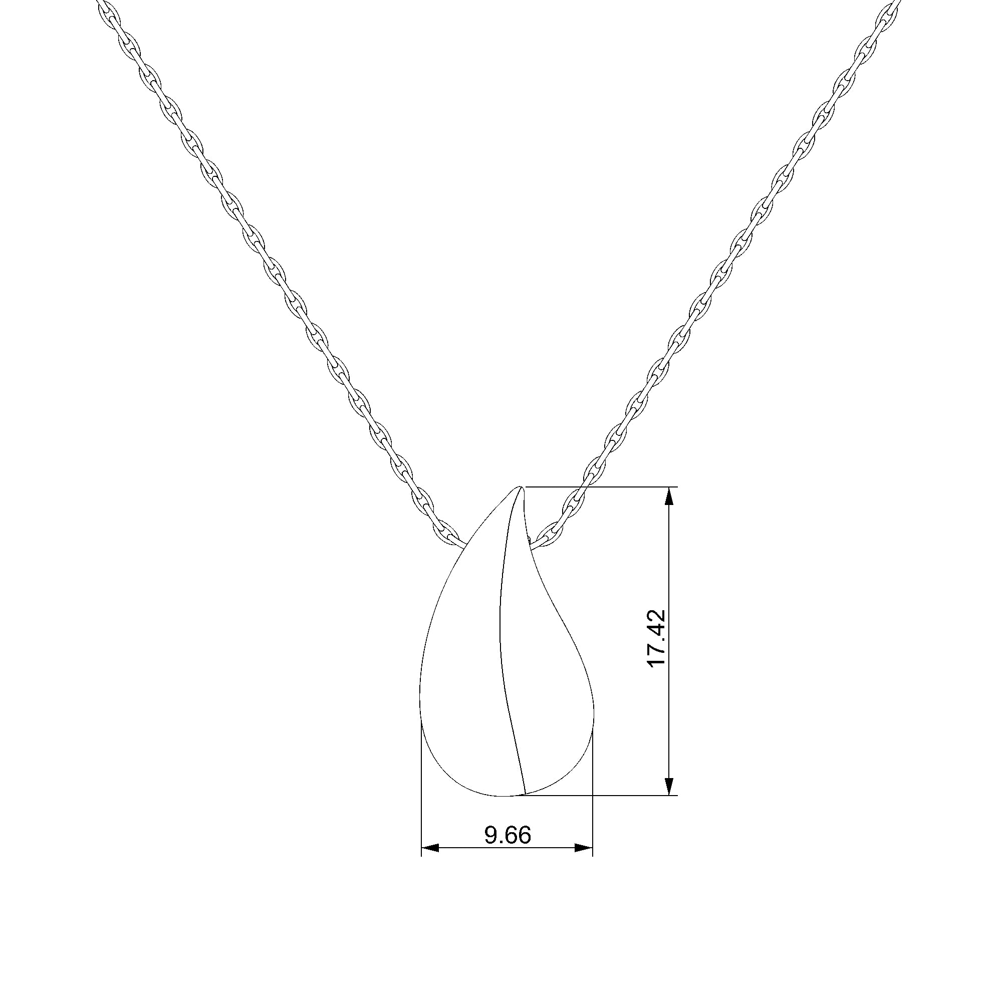 Pargold Solid Gold Elegant Teardrop Gold Necklace-Static