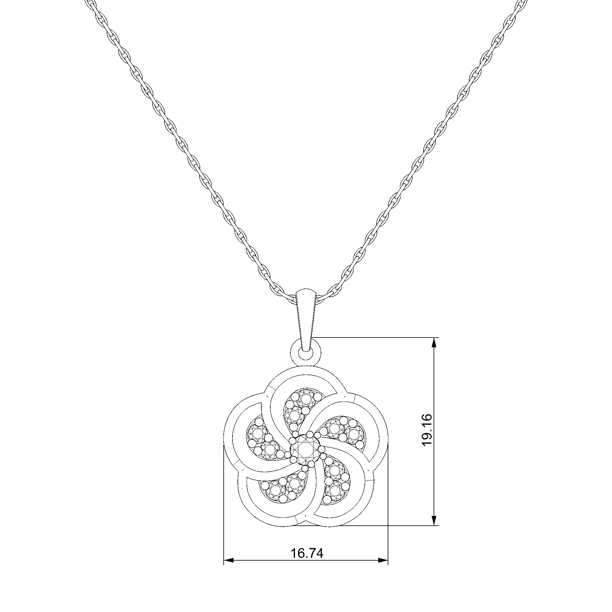Pargold Solid Gold Eternal Blossom Sparkle Pendant-Static