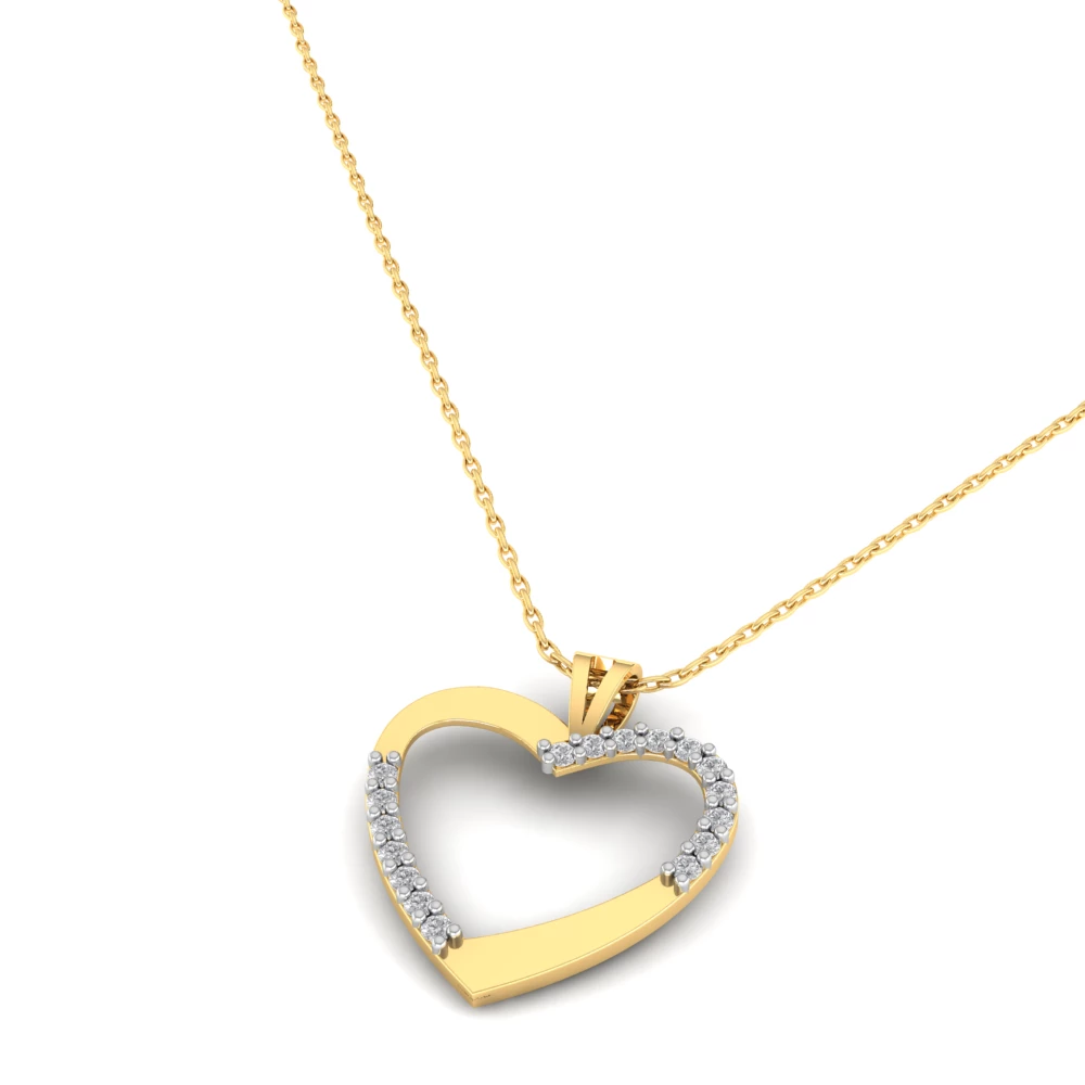 Pargold Solid Gold Divine Embrace Heart Pendant -Gold_Diamond_Diamond_Static_Gold