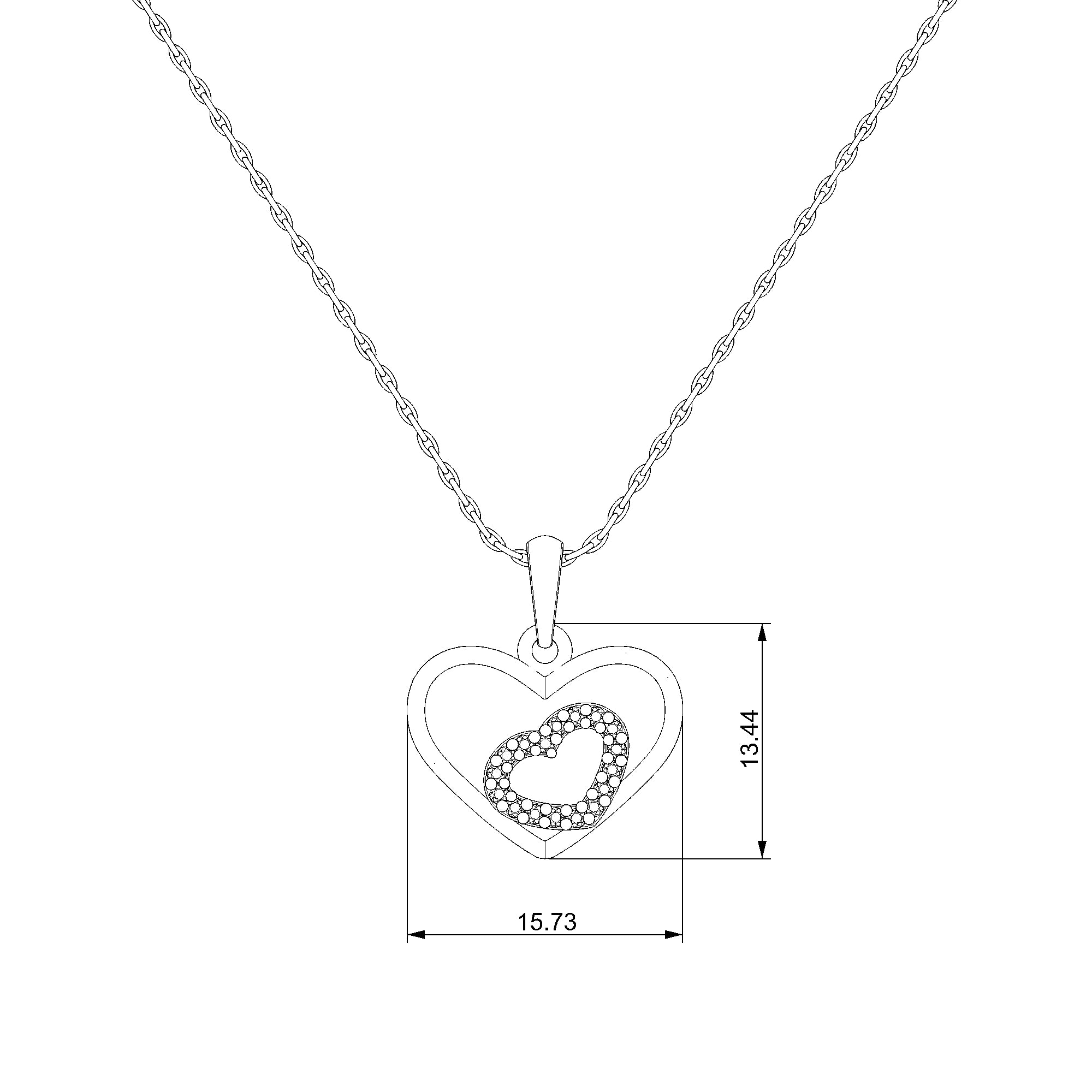 Pargold Solid Gold Love's Embrace Heart Pendant-Static