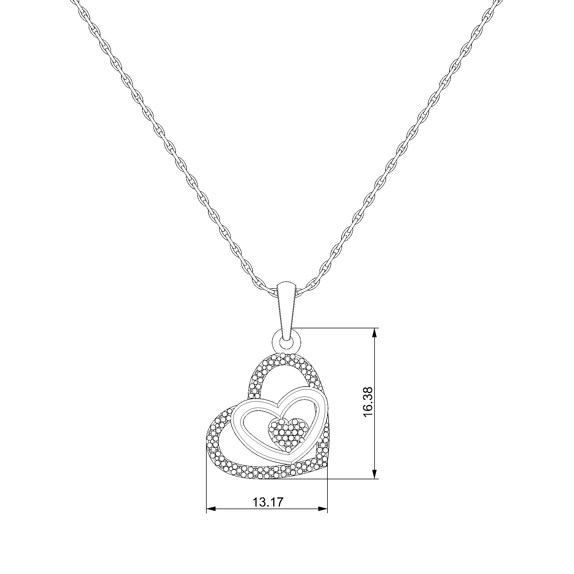 Pargold Solid Gold Radiant Reverie Heart Pendant-Static