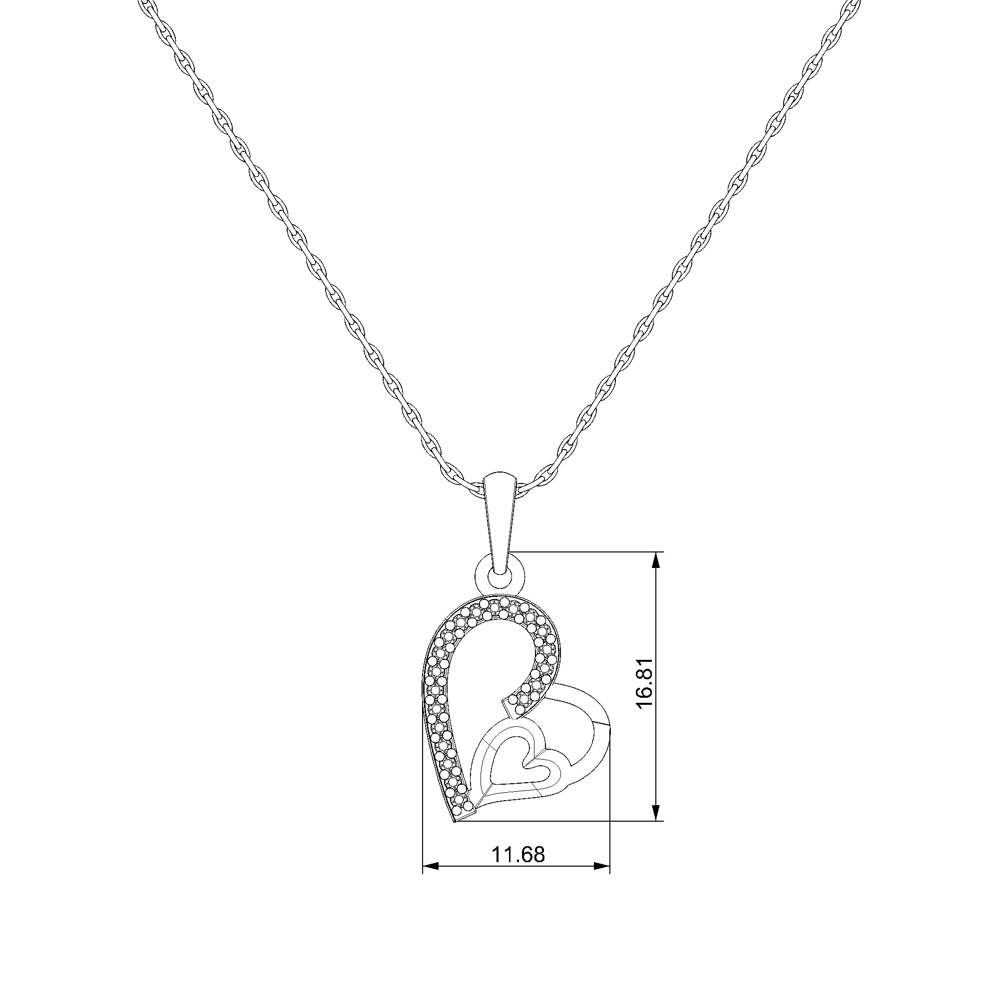 Pargold Solid Gold Ethereal Elegance Heart Pendant-Static