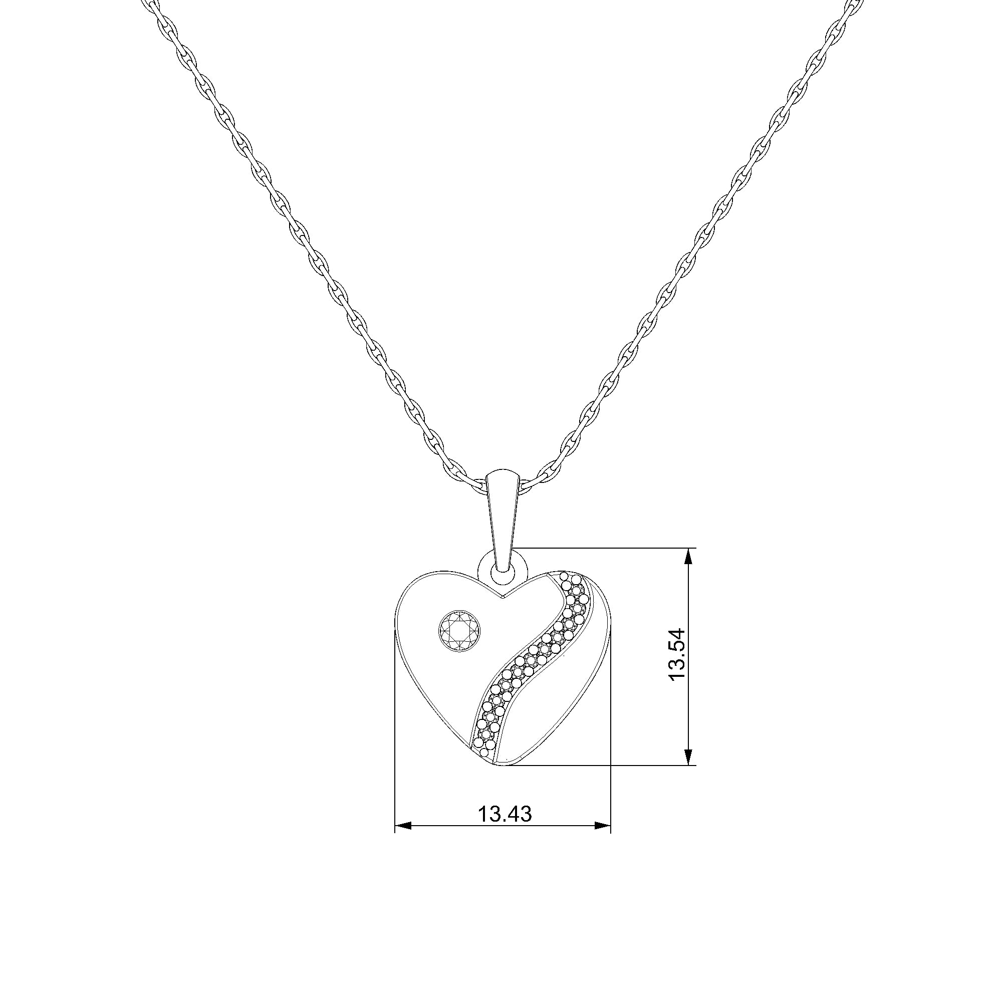 Pargold Solid Gold Golden Elegance Heart Pendant-Static