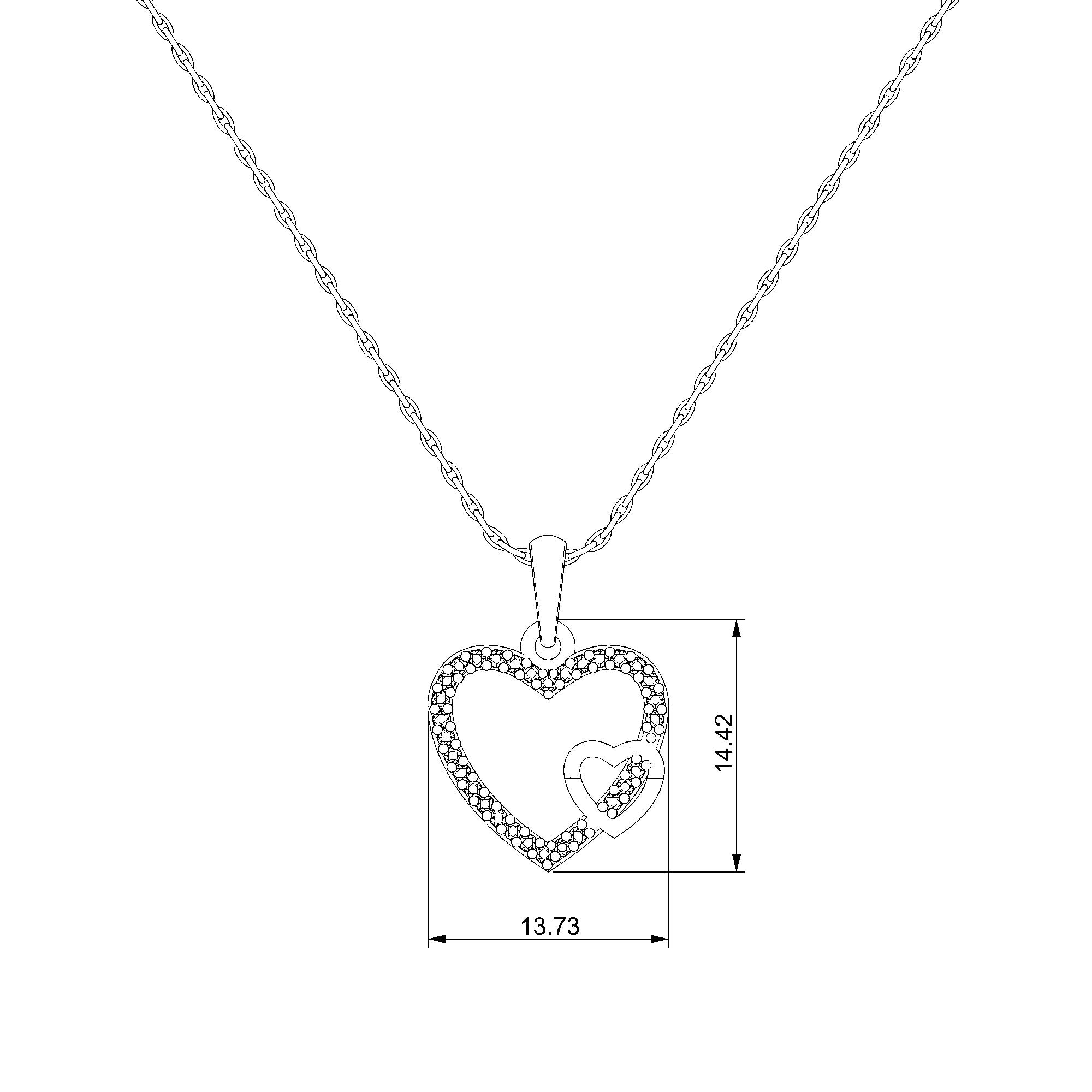 Pargold Solid Gold Harmony Hearts Pendant-Static