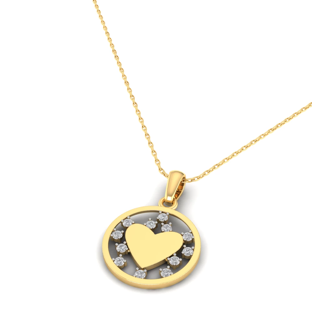 Pargold Solid Gold Opulent Harmony Heart Pendant -Gold_Diamond_Diamond_Static_Gold