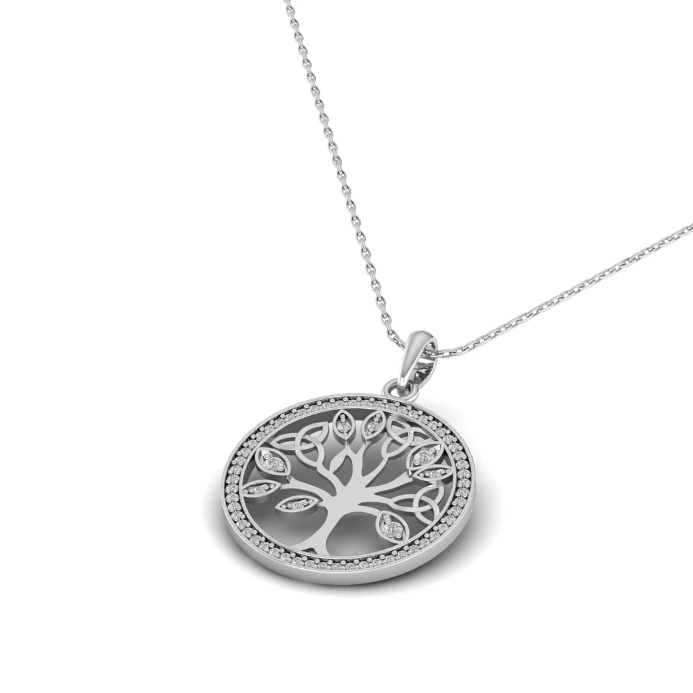 Pargold Solid Gold Tree of Life Ethereal Pendant -Silver_Diamond_Diamond_Static_Silver