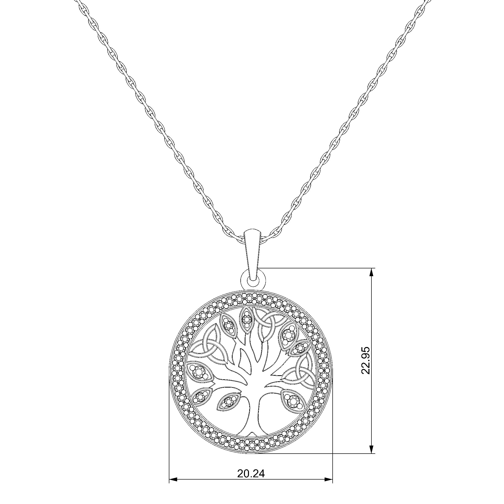 Pargold Solid Gold Tree of Life Ethereal Pendant-Static
