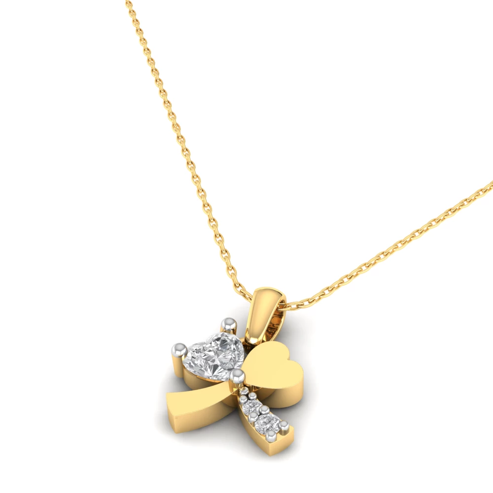 Pargold Solid Gold Opulent Hearts Necklace -Gold_Diamond_Diamond_Static_Gold