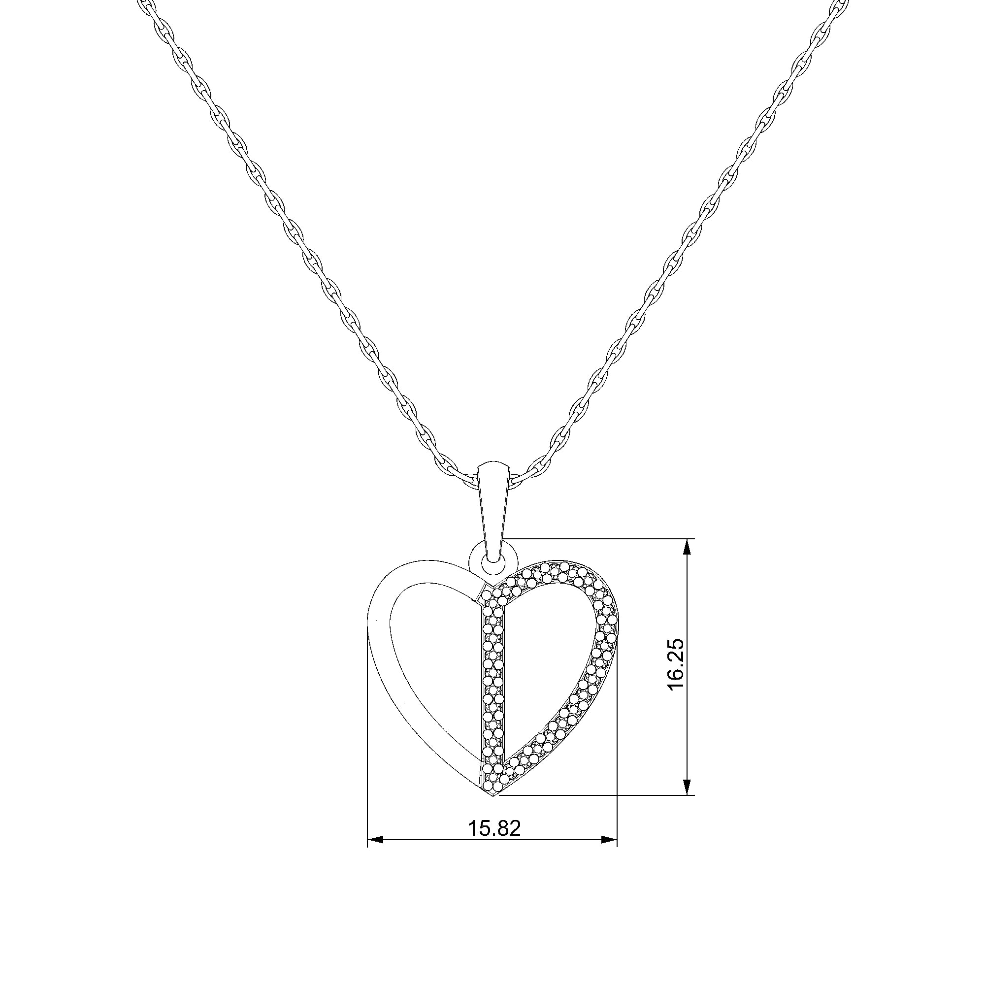 Pargold Solid Gold Dual Gleam Heart Pendant-Static