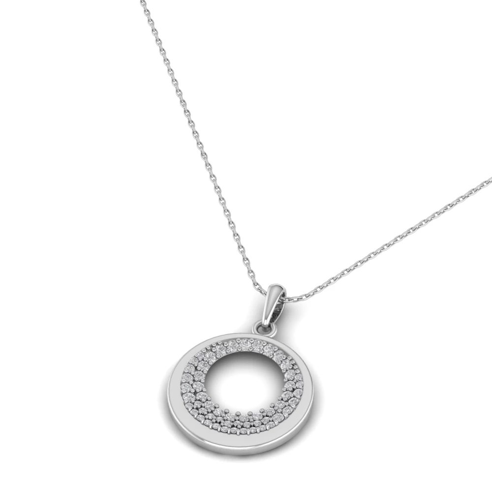 Pargold Solid Gold Golden Eclipse Pendant -Silver_Diamond_Diamond_Static_Silver