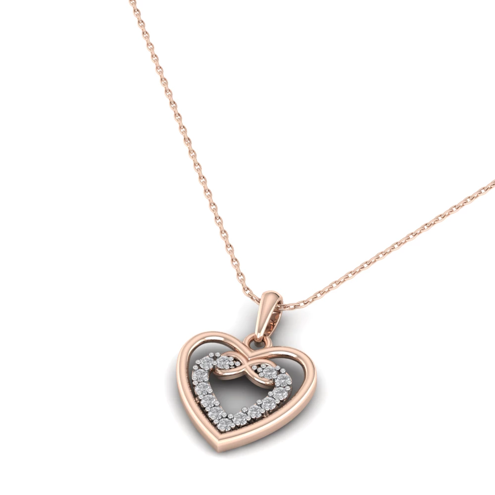 Pargold Solid Gold Nested Hearts Infinity Pendant -Rose_Diamond_Diamond_Static_Rose