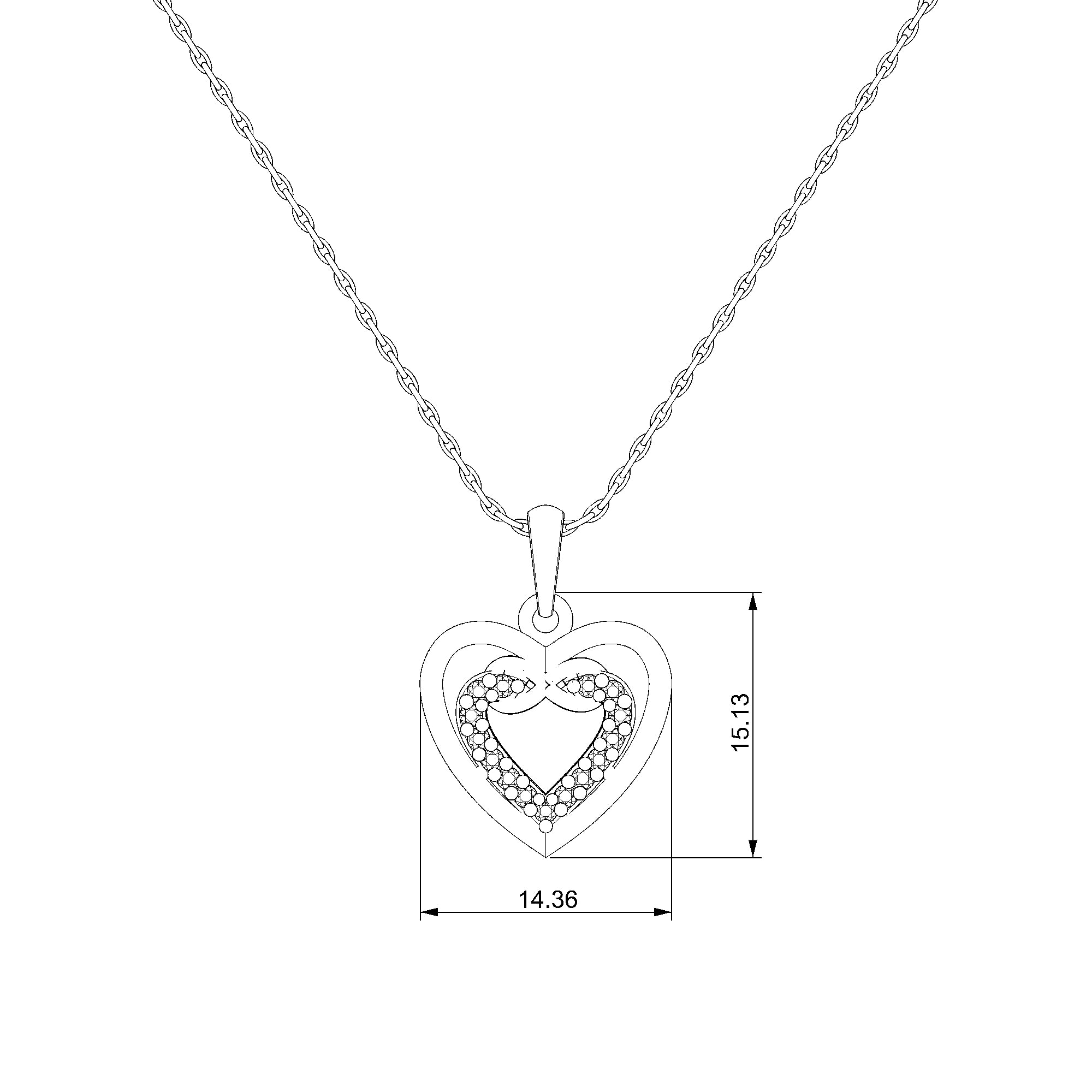 Pargold Solid Gold Nested Hearts Infinity Pendant-Static