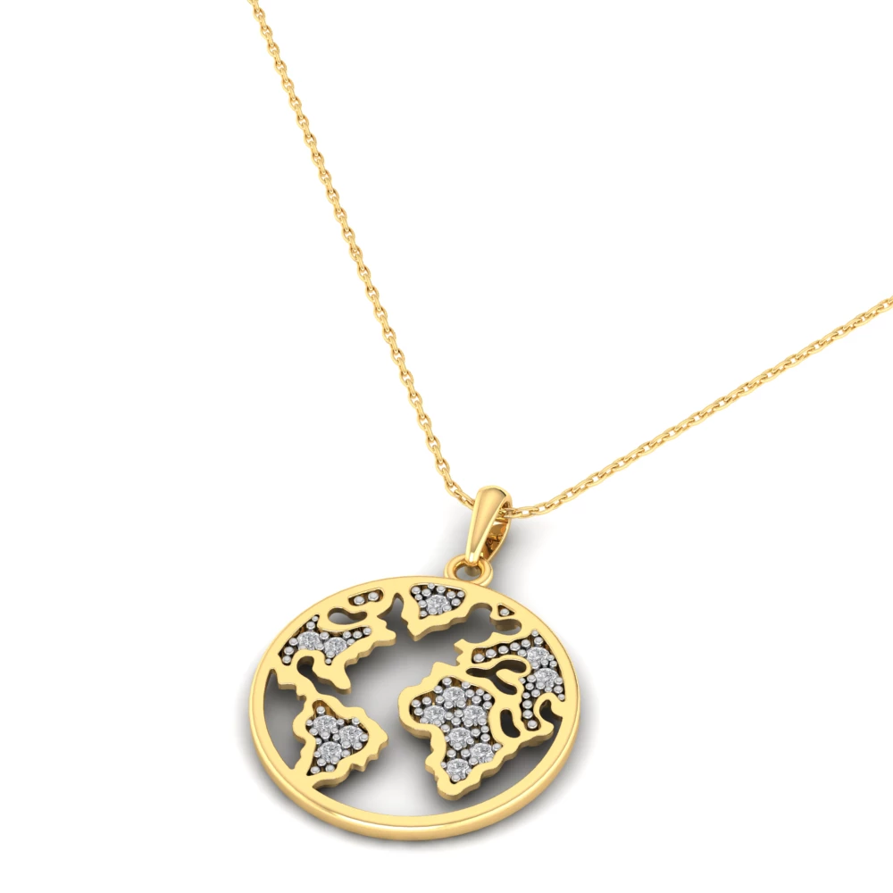 Pargold Solid Gold Global Shimmer Pendant -Gold_Diamond_Diamond_Static_Gold