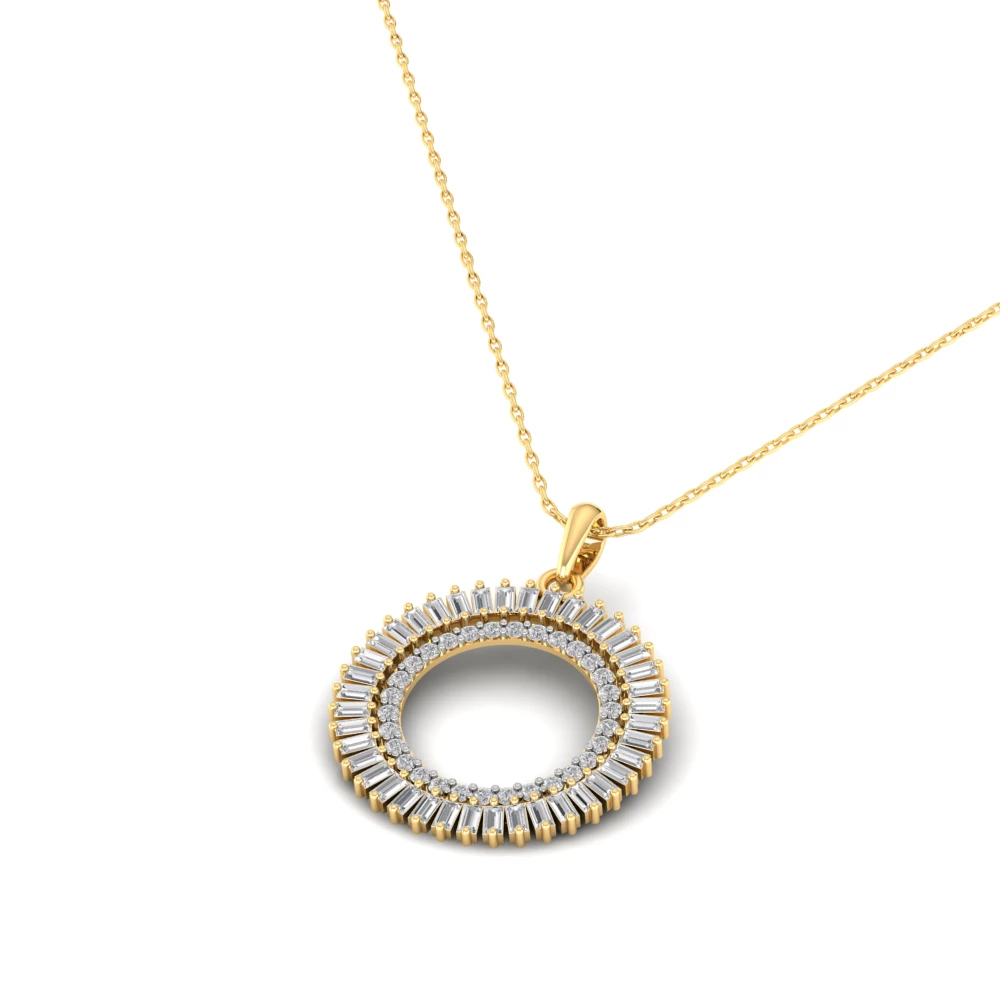 Pargold Solid Gold Radiant Halo Spark Pendant -Gold_Diamond_Diamond_Static_Gold