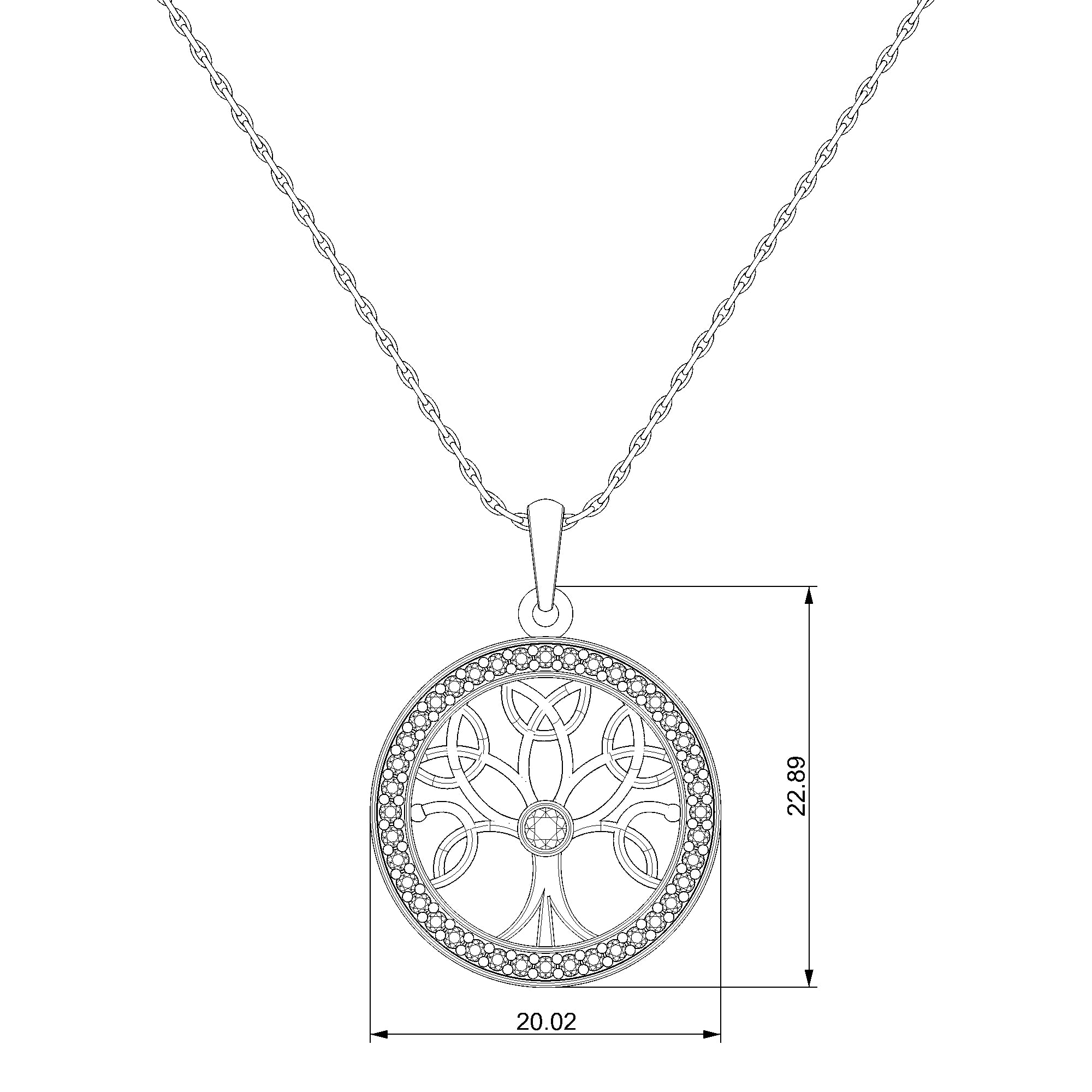 Pargold Solid Gold Golden Orchid Glow Pendant-Static