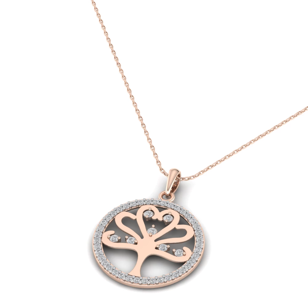 Pargold Solid Gold Opulent Tree of Life Necklace -Rose_Diamond_Diamond_Static_Rose