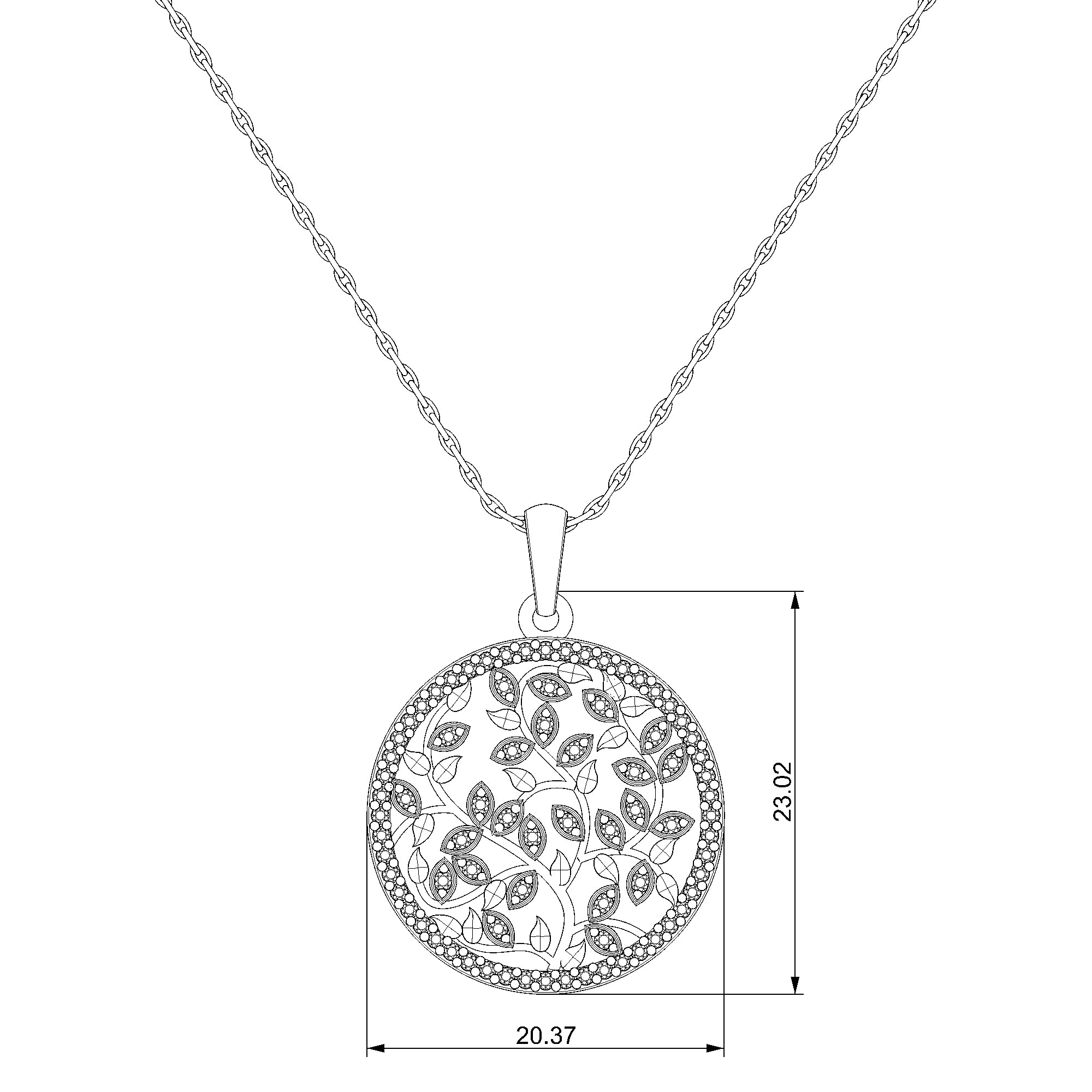 Pargold Solid Gold Golden Floral Lattice Pendant-Static