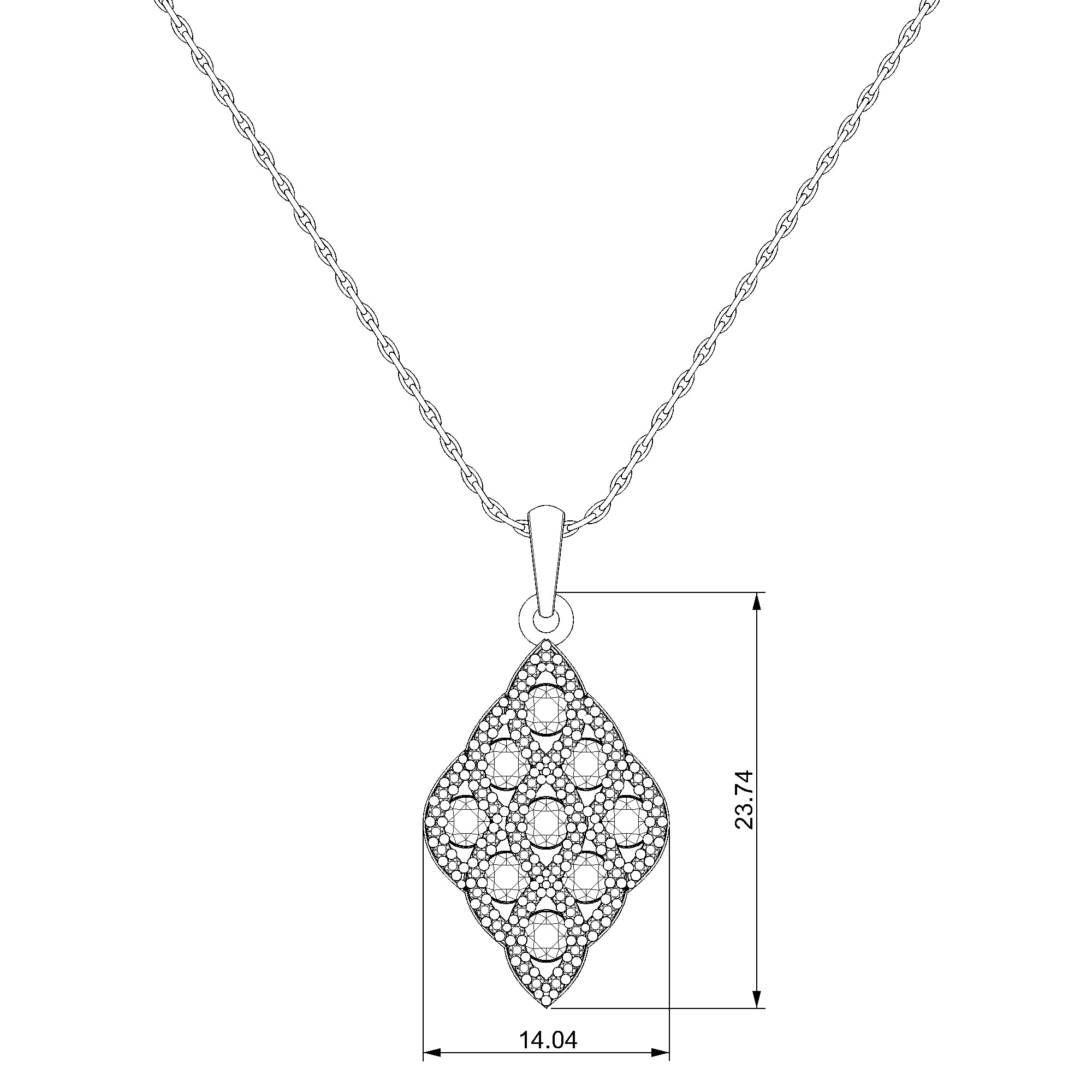 Pargold Solid Gold Eternal Affection Geometric Pendant Necklace-Static