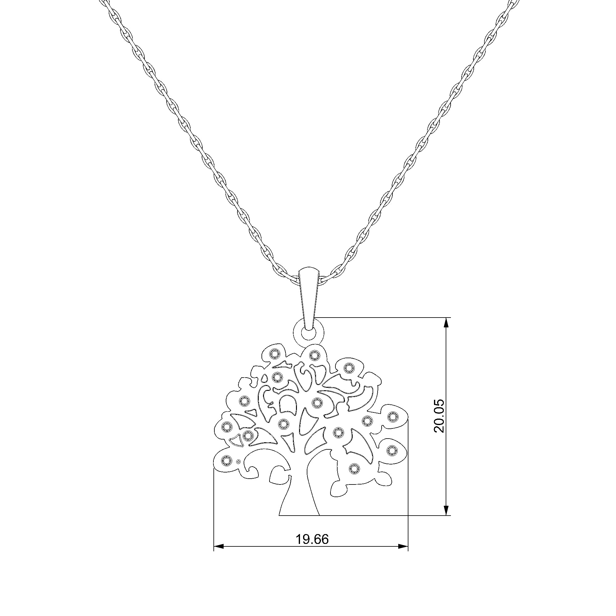 Pargold Solid Gold Tree of Life Spark Pendant Necklace-Static