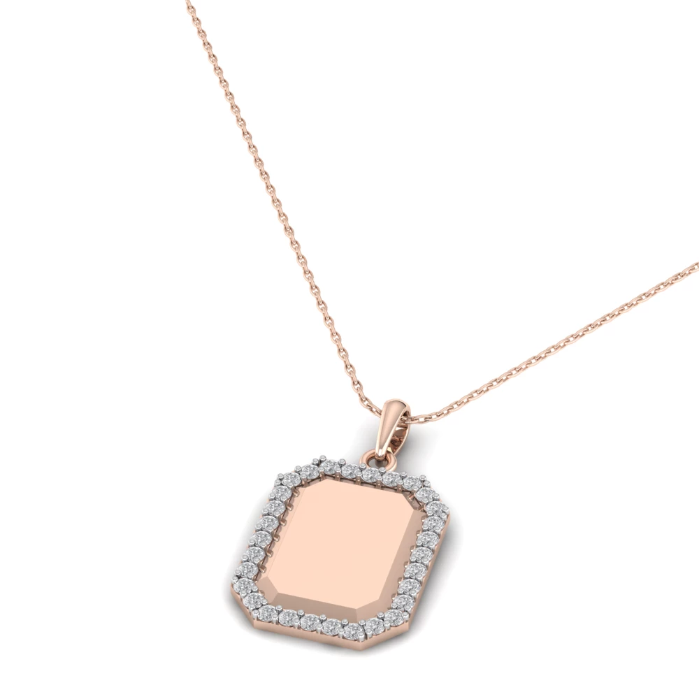 Pargold Solid Gold imeless Radiance Rectangular Pendant -Rose_Diamond_Diamond_Static_Rose