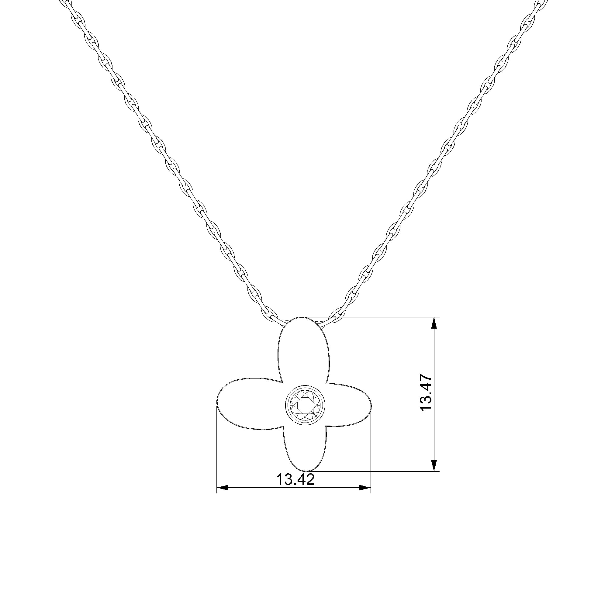 Pargold Solid Gold Charming Floral Radiant Gemstone Necklace-Static