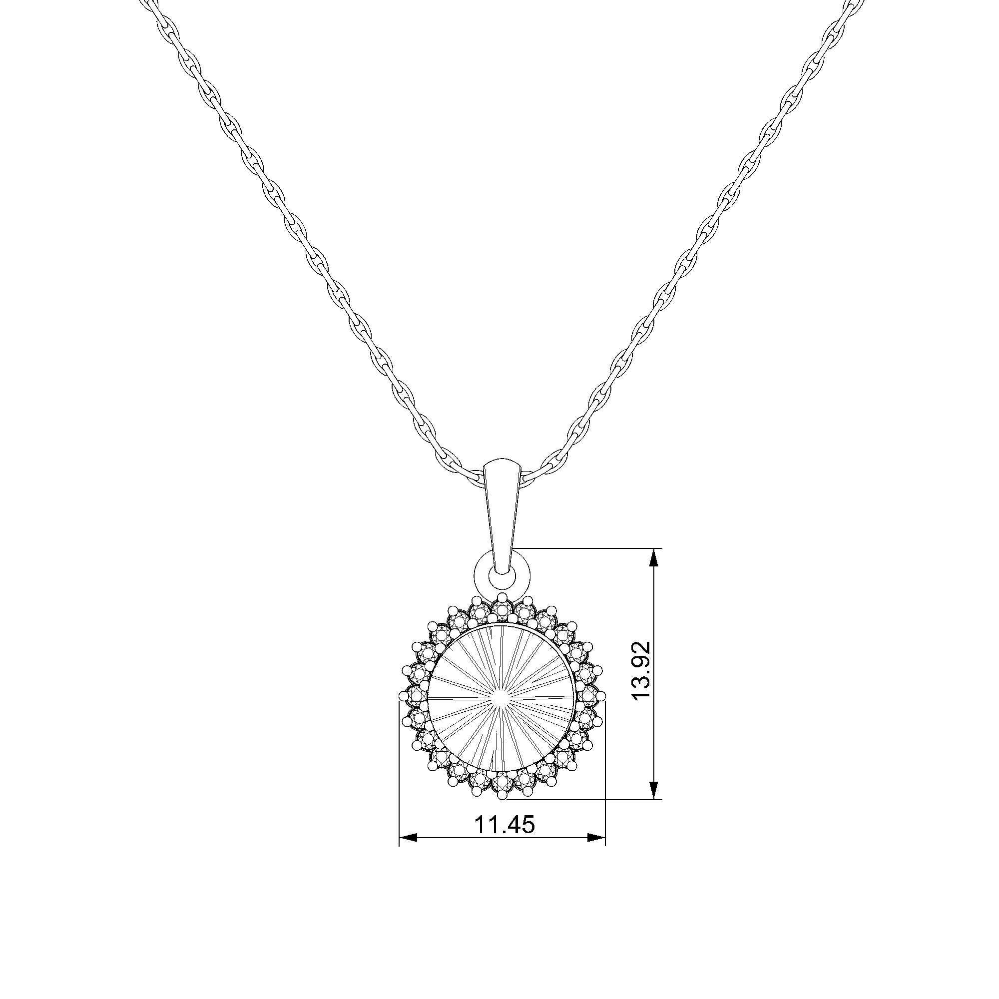Pargold Solid Gold Stunning Radiant Gemstone Pendant - A Touch of Opulence-Static