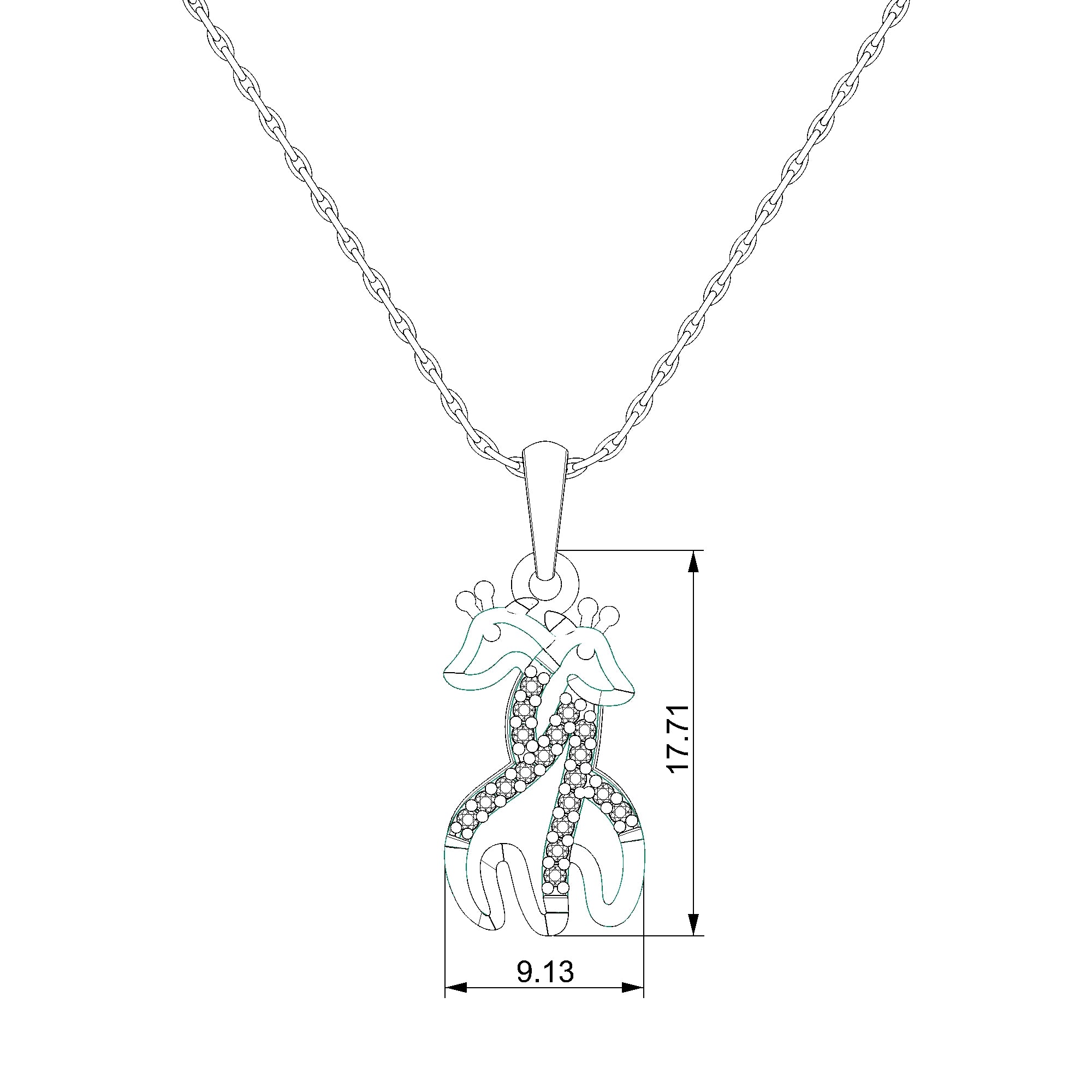 Pargold Solid Gold Elegant Whimsical Petal Pendant-Static