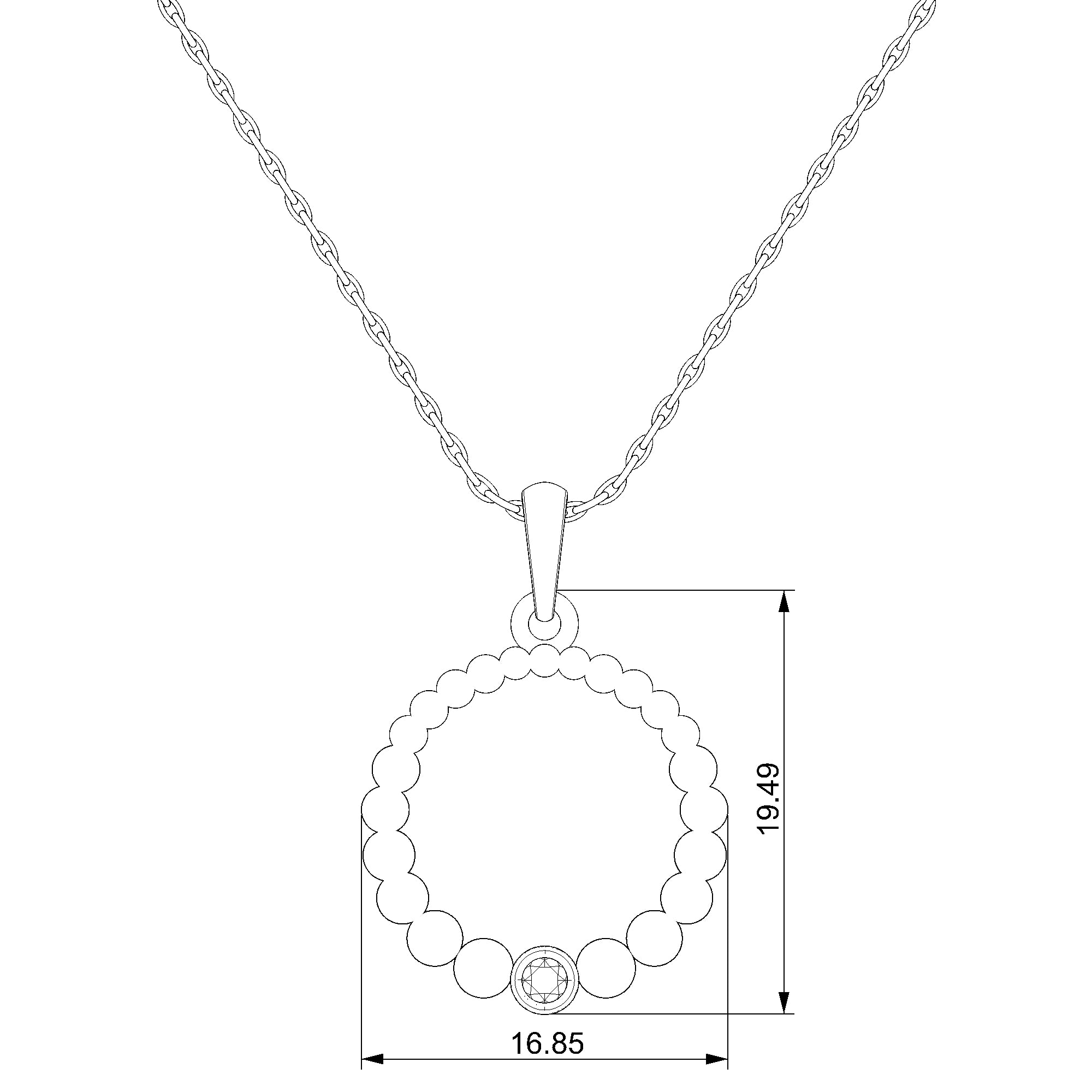 Pargold Solid Gold Radiant Orb of Elegance Pendant-Static