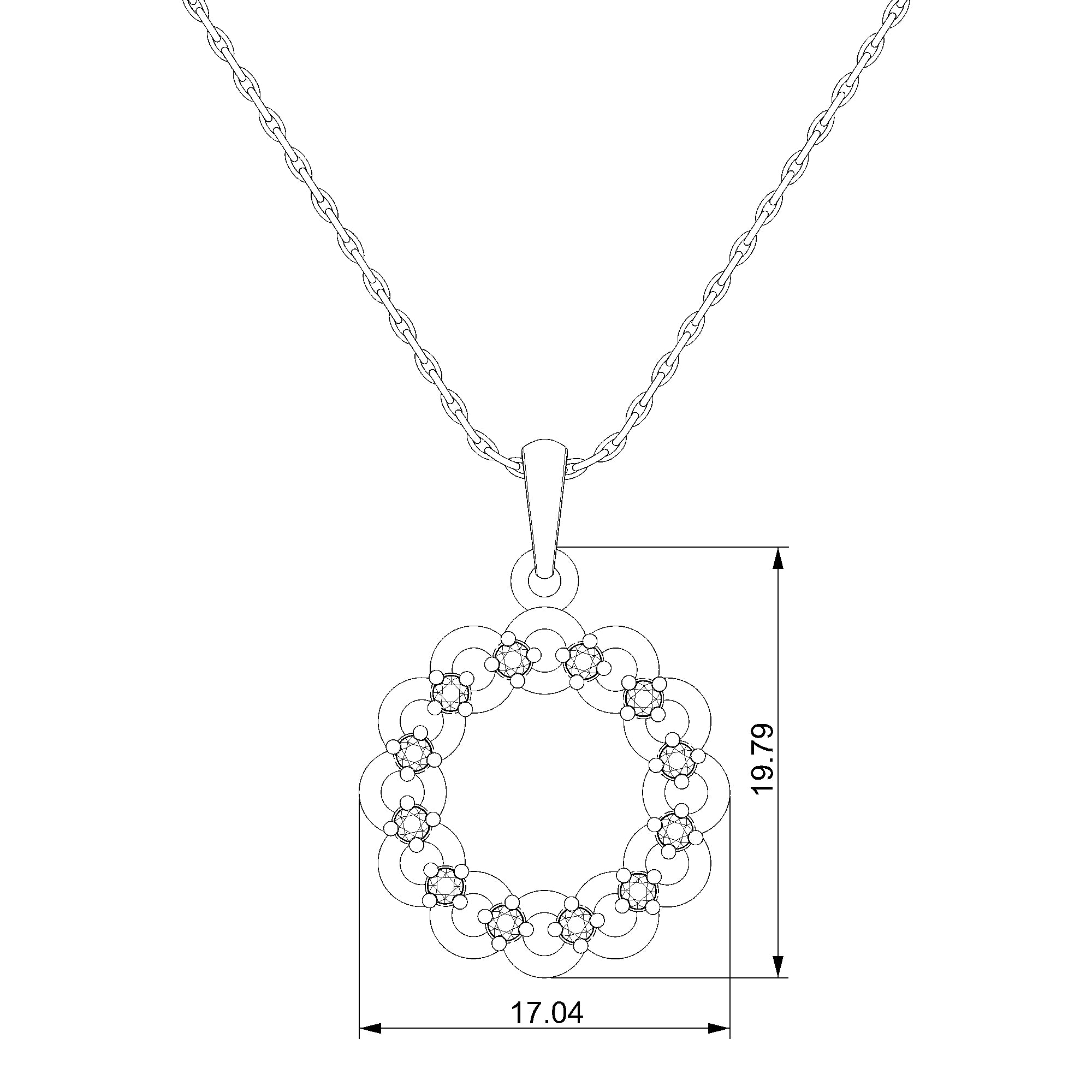Pargold Solid Gold Radiant Floral Elegance Pendant-Static