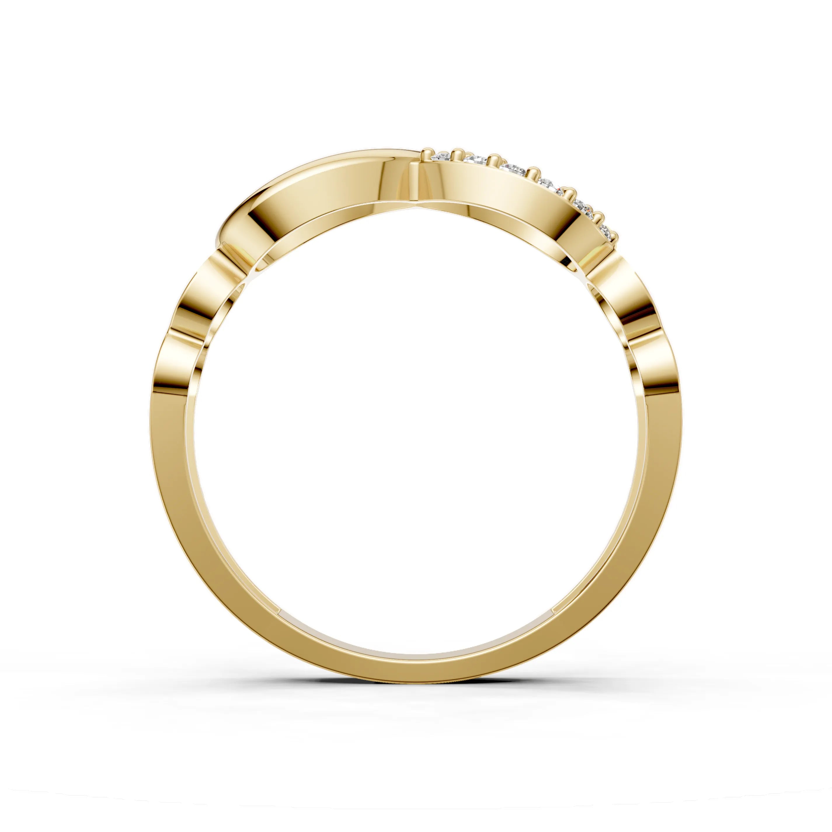 Pargold Solid Gold Infinity Loop Ring -Gold_Diamond_Diamond_Static_Gold