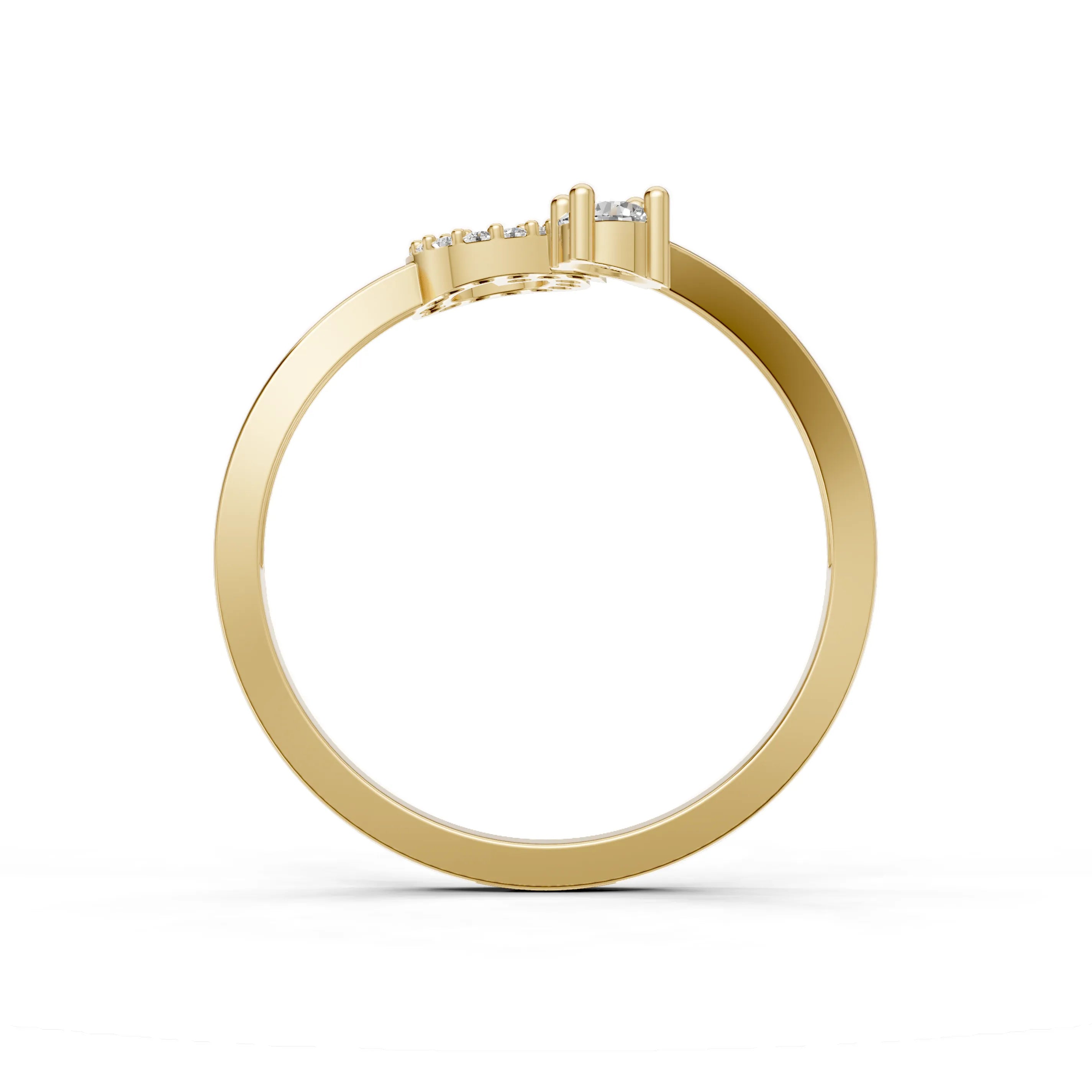 Pargold Solid Gold Enchanting Initial "Q" Gold Ring -Gold_Diamond_Diamond_Static_Gold