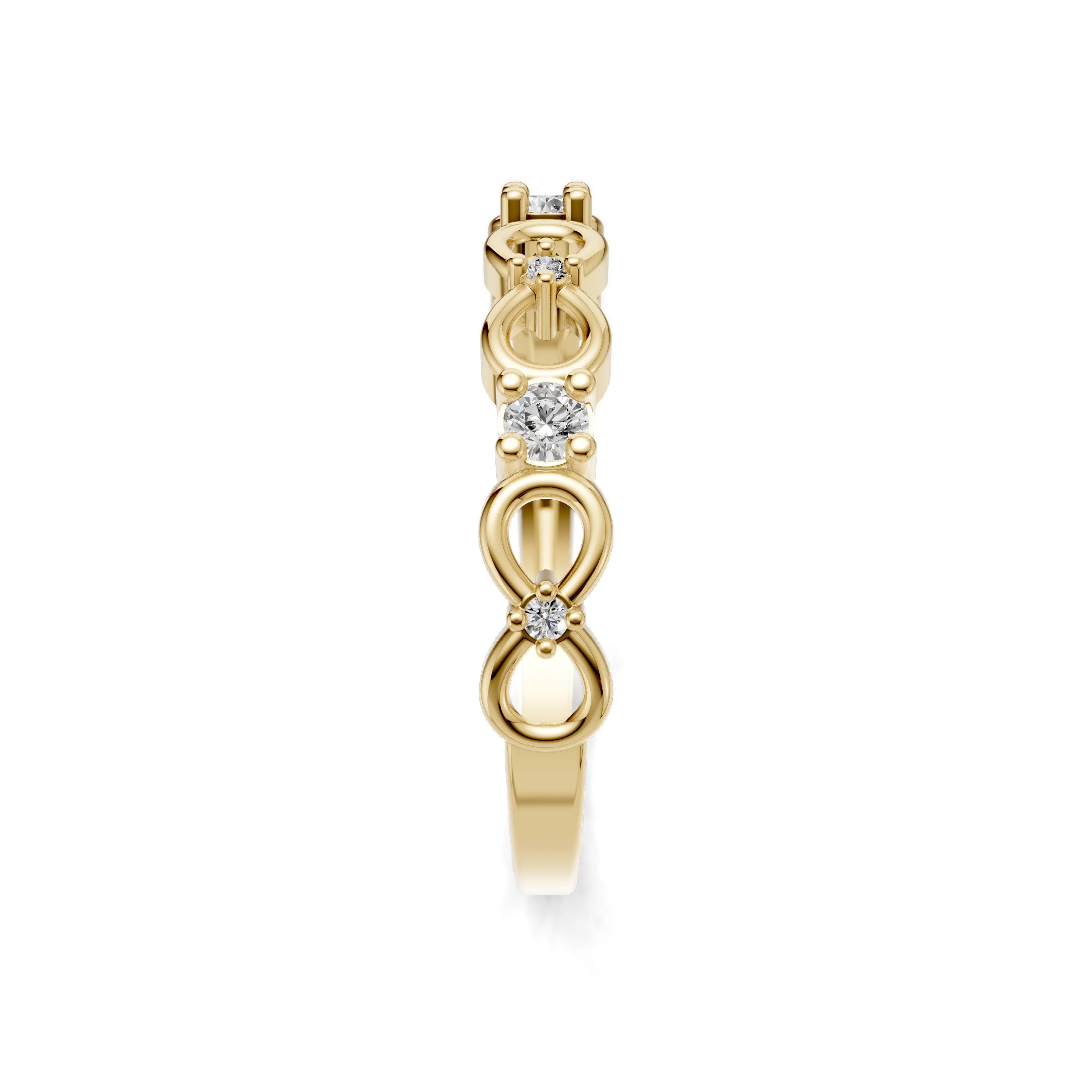 Pargold Solid Gold Infinity Loop Eternity Ring -Gold_Diamond_Diamond_Static_Gold