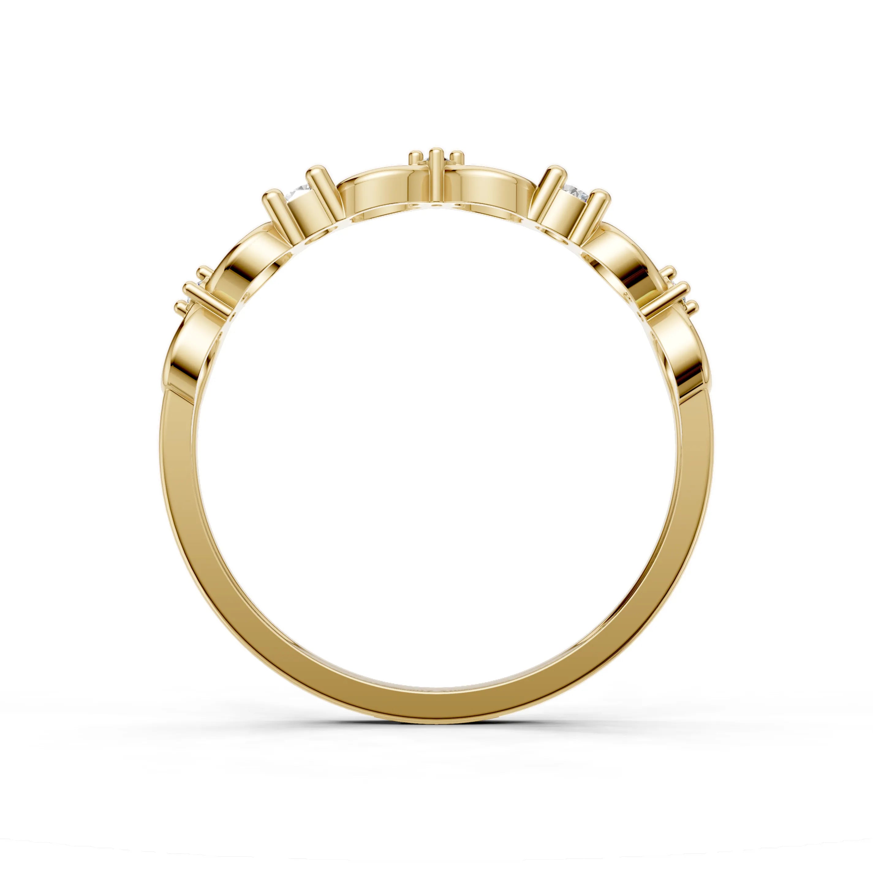 Pargold Solid Gold Infinity Loop Eternity Ring -Gold_Diamond_Diamond_Static_Gold