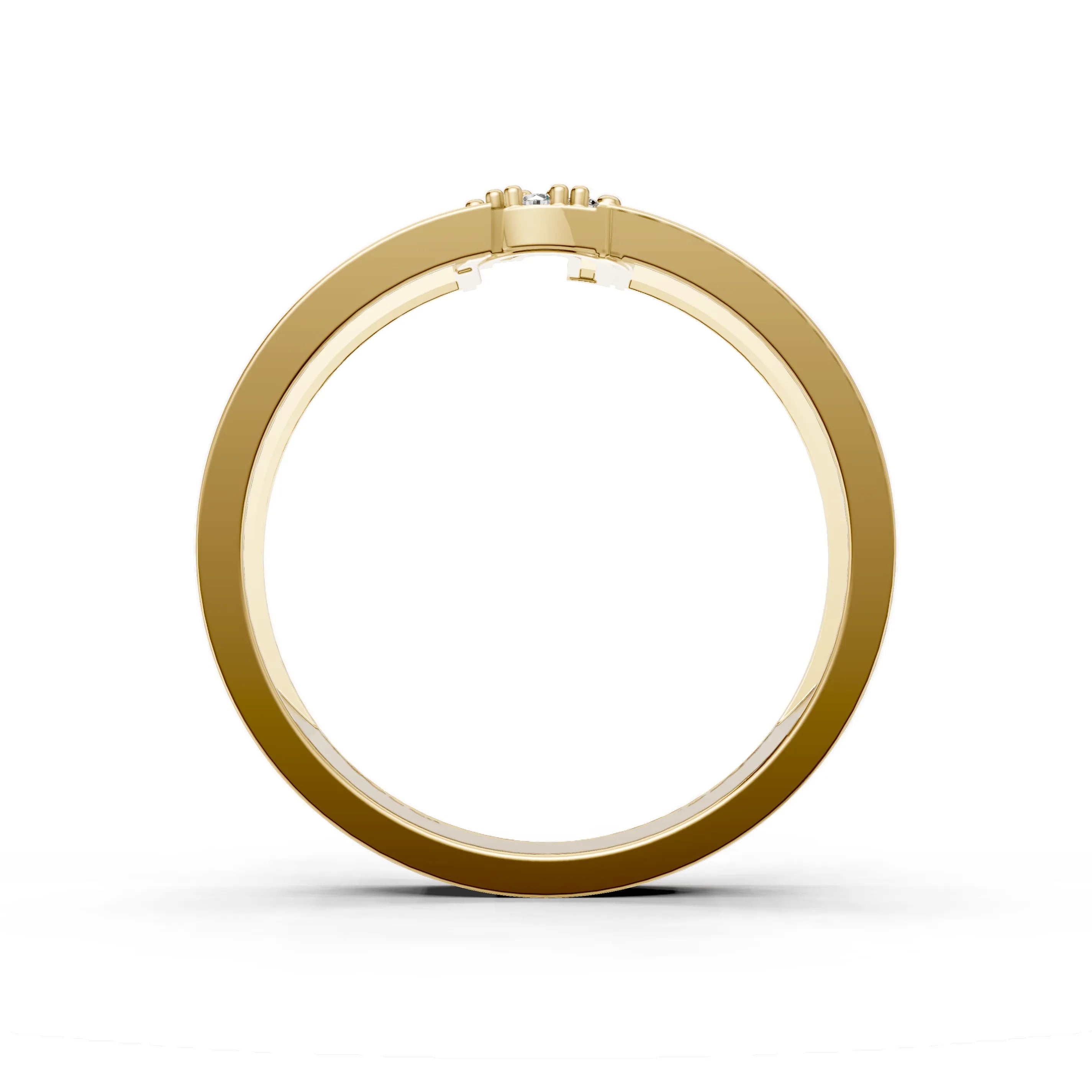 Pargold Solid Gold Distinguished Initial "J" Gold Signet Ring -Gold_Diamond_Static_Gold