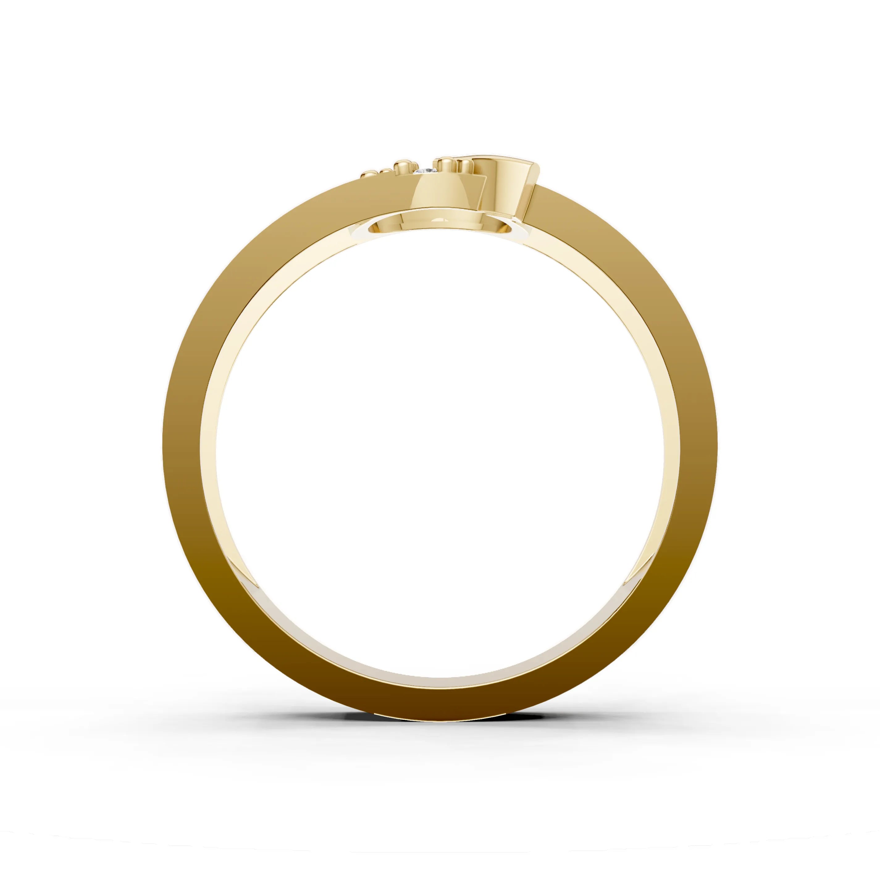 Pargold Solid Gold Quintessential Initial "Q" Gold Signet Ring -Gold_Diamond_Static_Gold