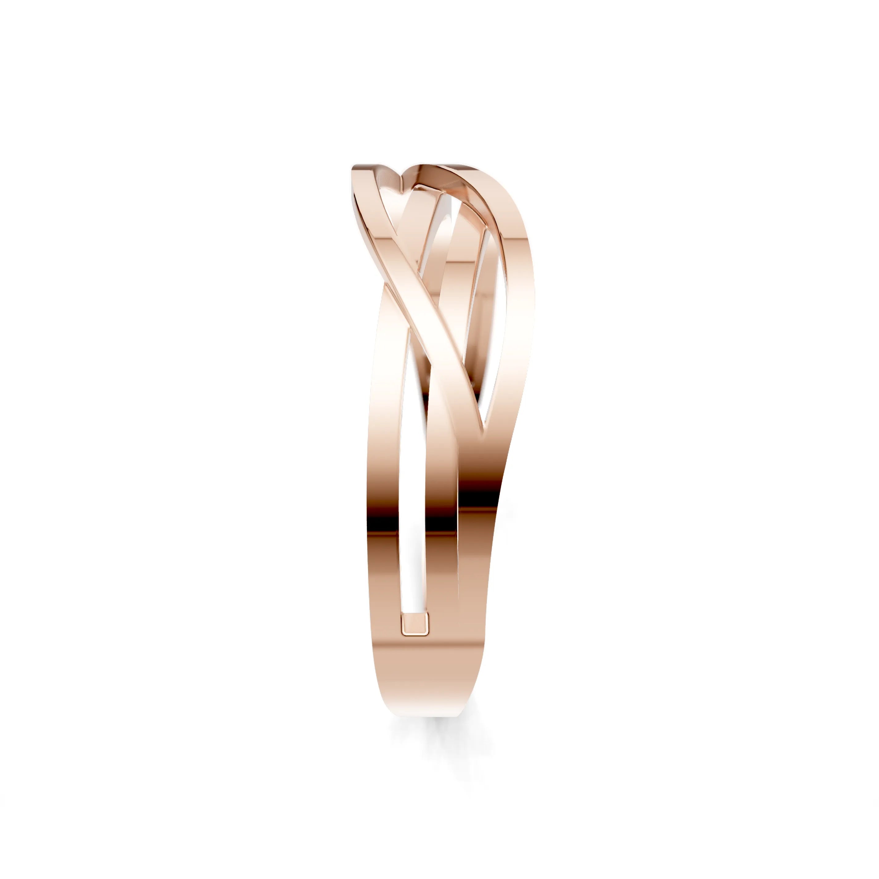 Pargold Solid Gold Elegant Drift Wave Band -Rose_Static_Rose