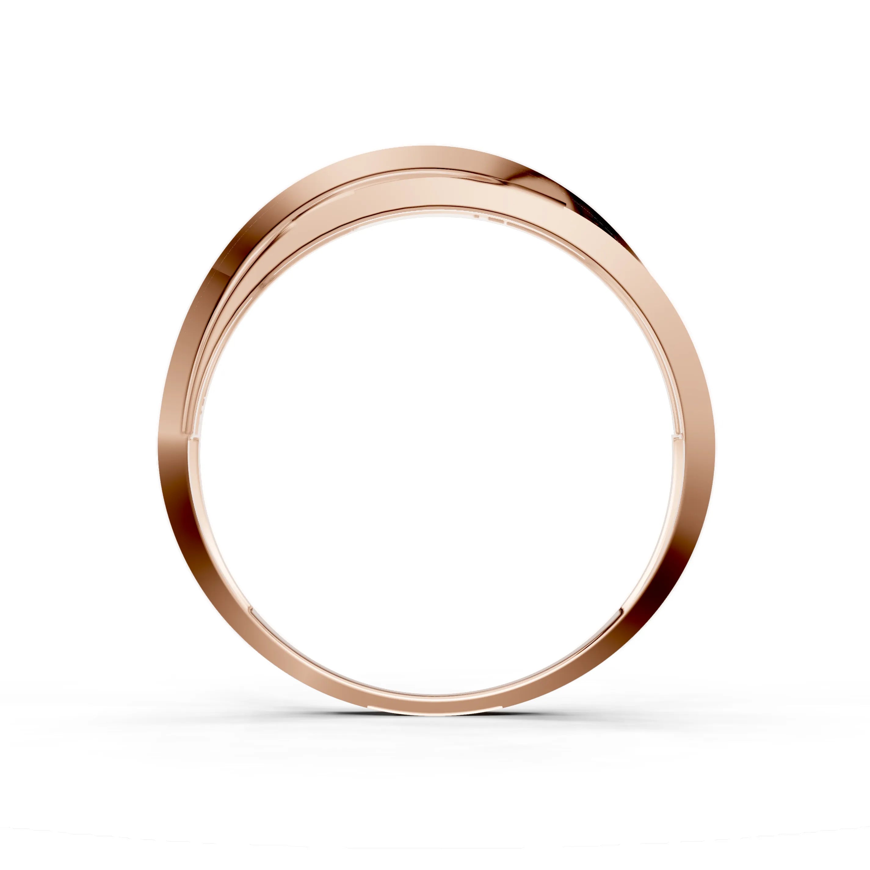 Pargold Solid Gold Elegant Drift Wave Band -Rose_Static_Rose