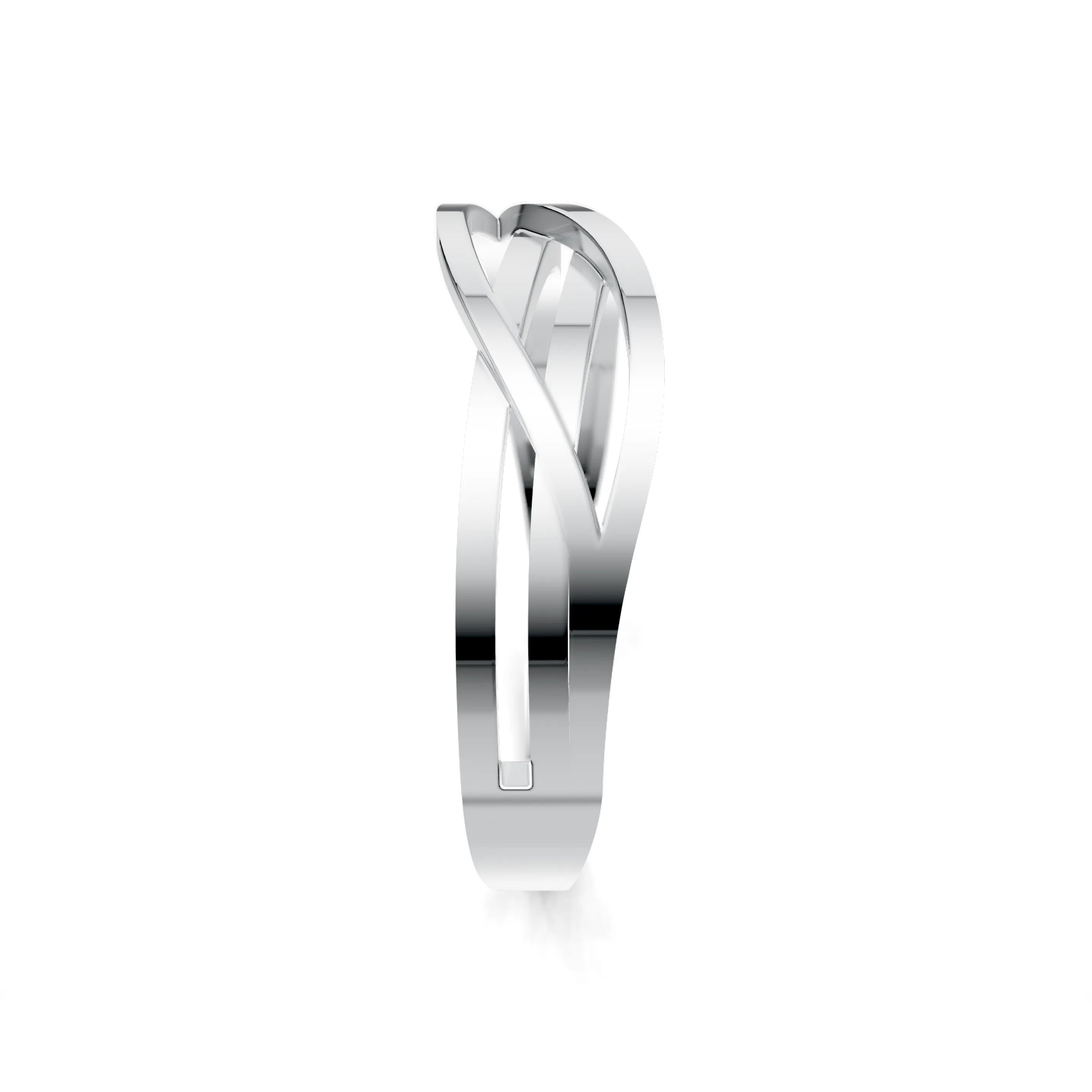 Pargold Solid Gold Elegant Drift Wave Band -Silver_Static_Silver