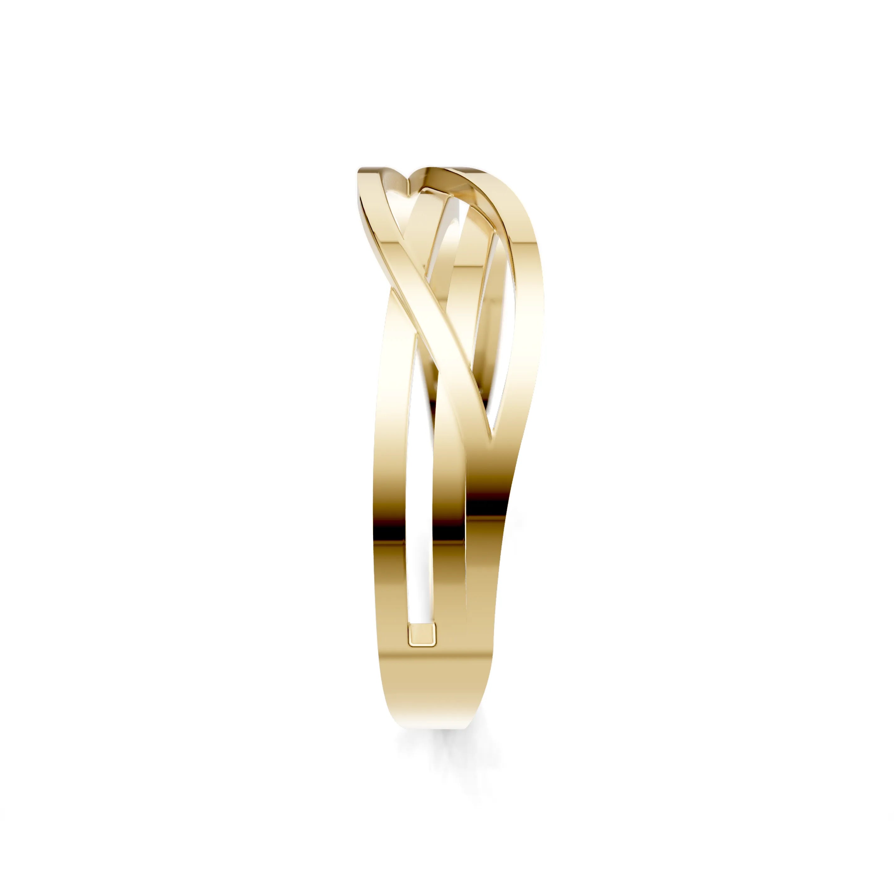 Pargold Solid Gold Elegant Drift Wave Band -Gold_Static_Gold