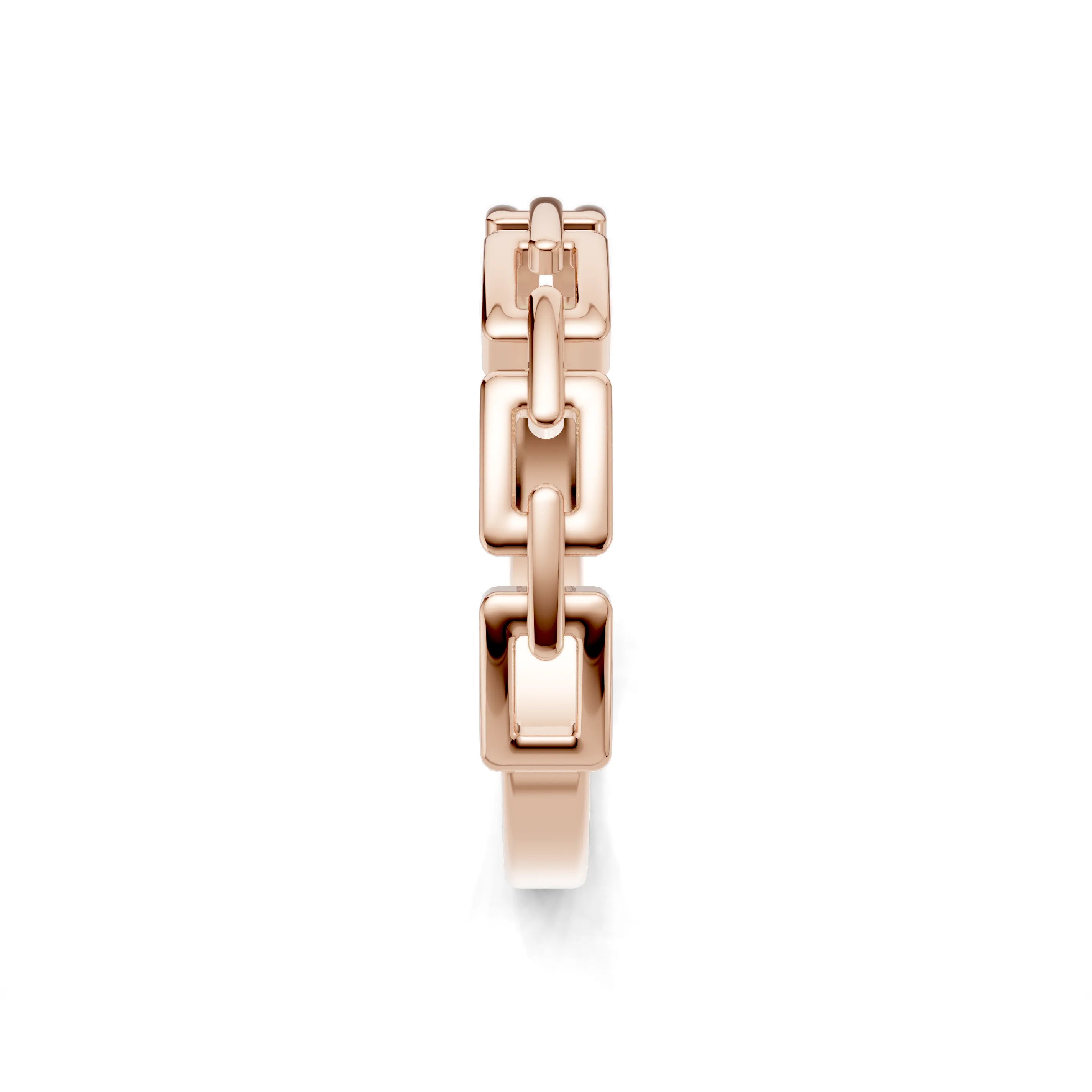 Pargold Solid Gold Chic Link Band Ring -Rose_Static_Rose