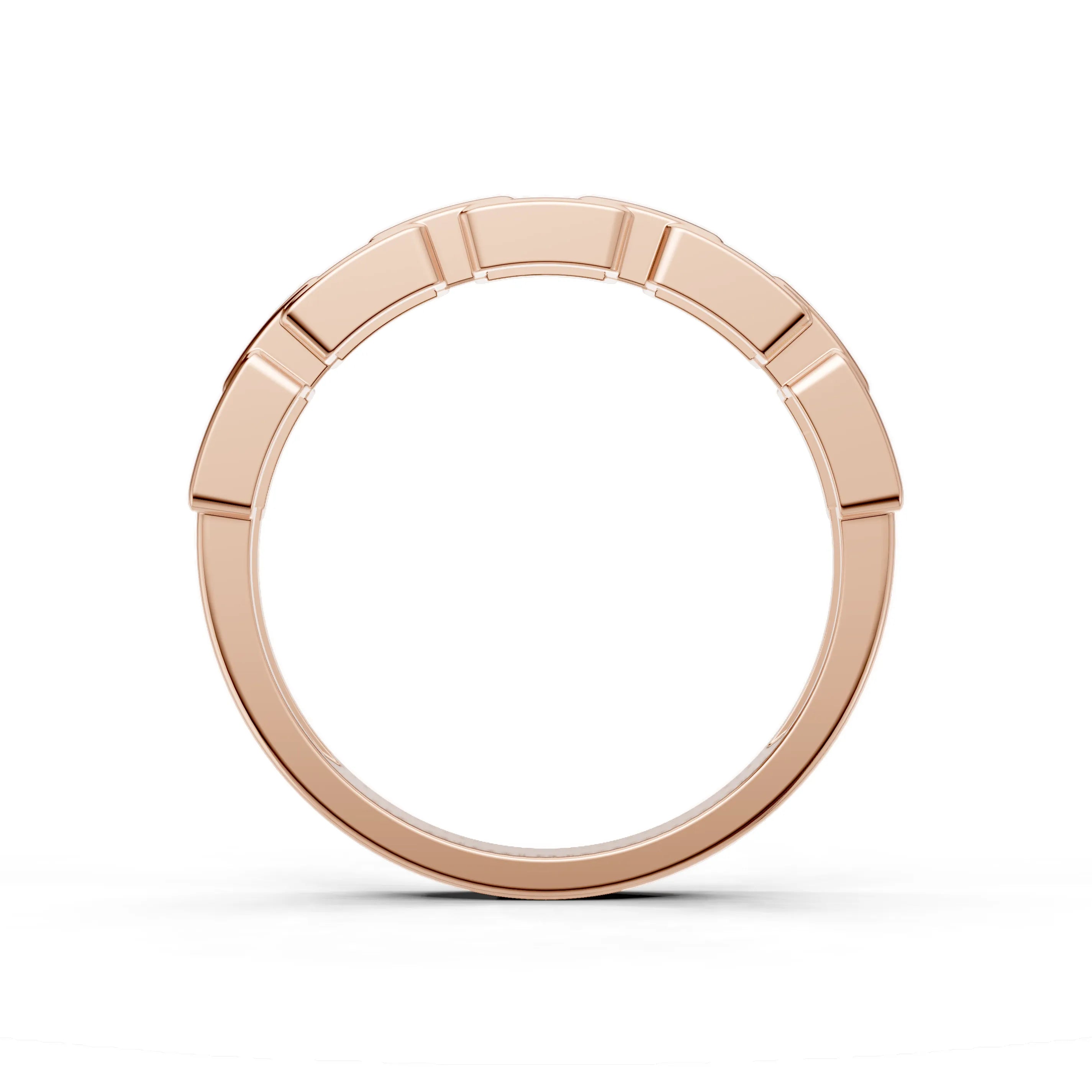 Pargold Solid Gold Chic Link Band Ring -Rose_Static_Rose