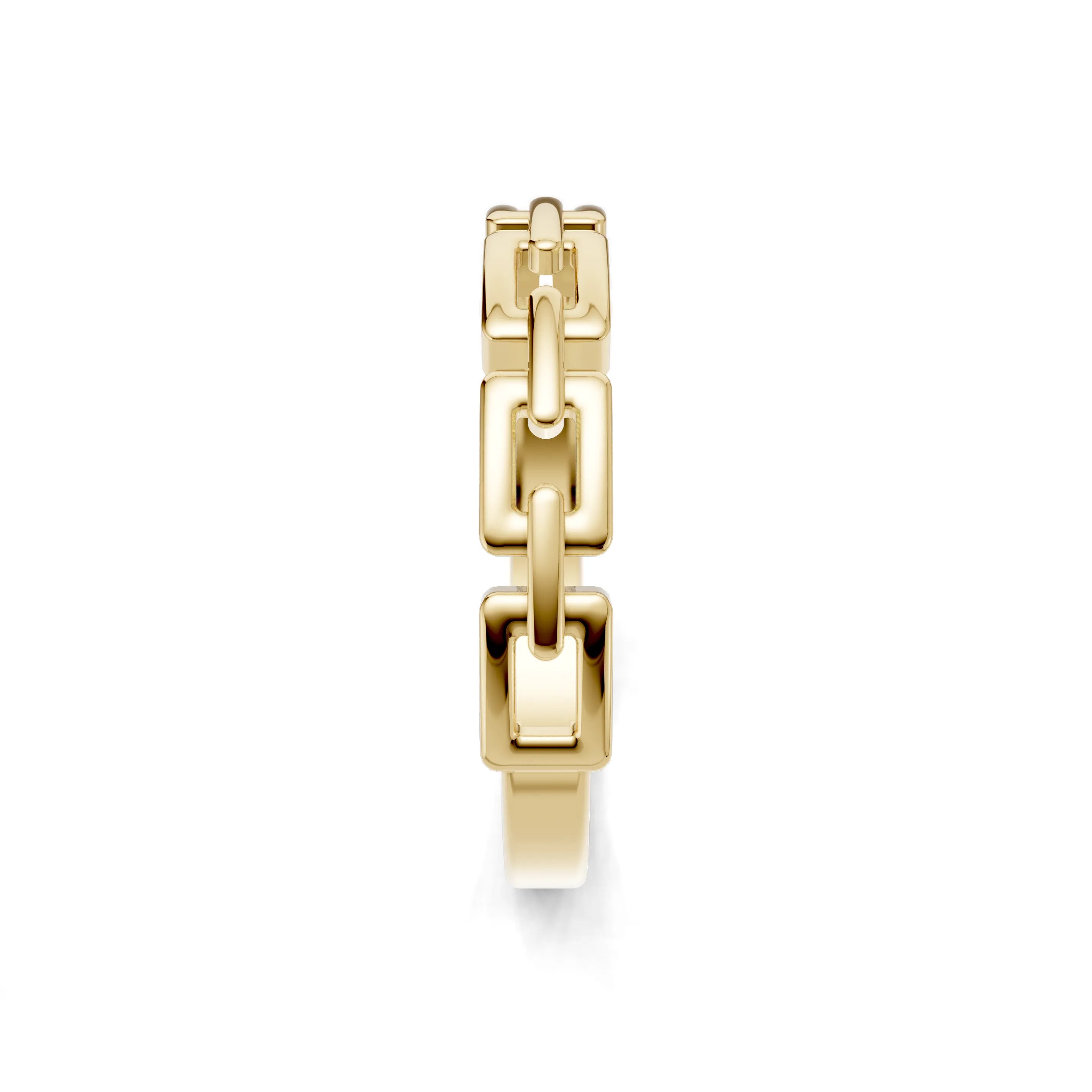 Pargold Solid Gold Chic Link Band Ring -Gold_Static_Gold