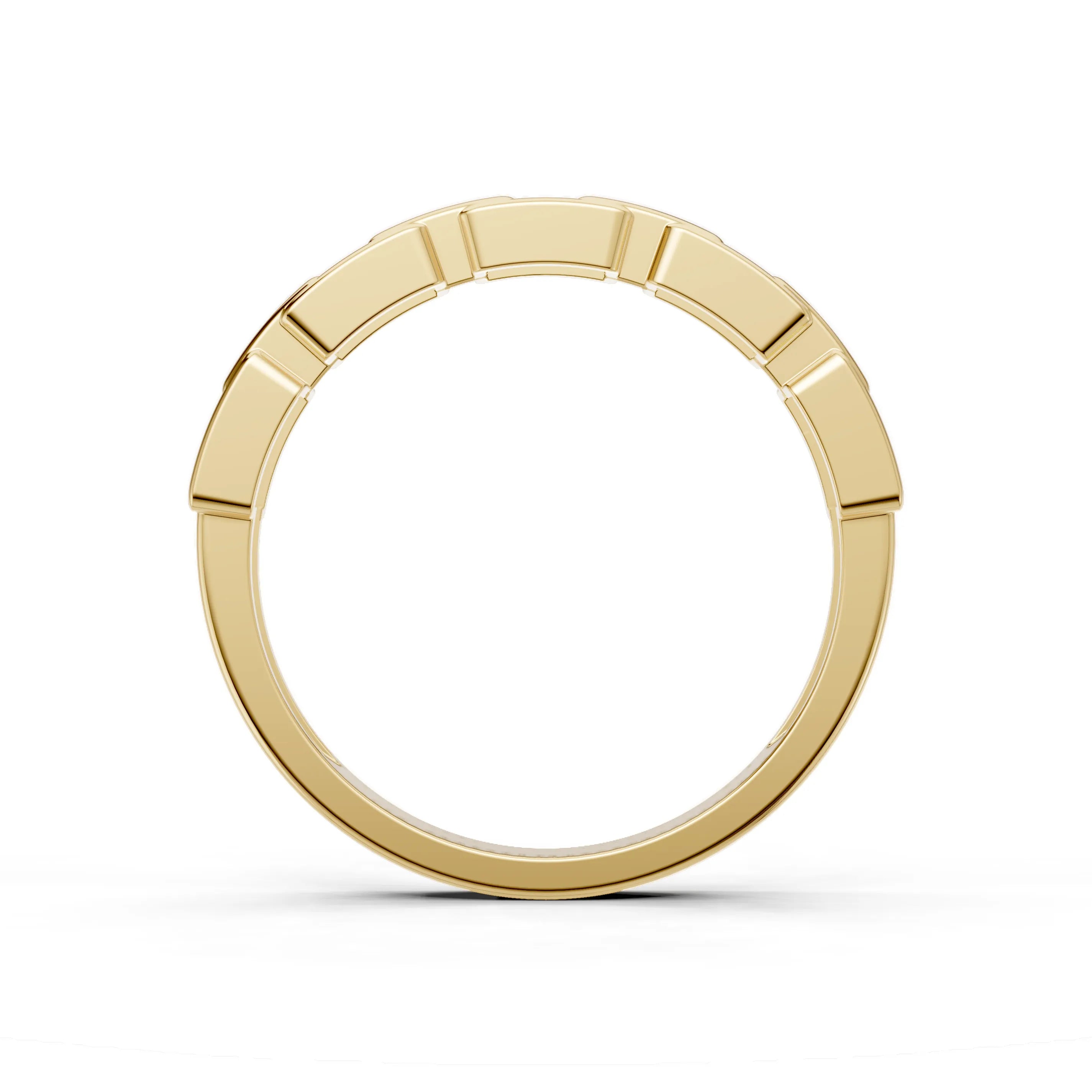 Pargold Solid Gold Chic Link Band Ring -Gold_Static_Gold