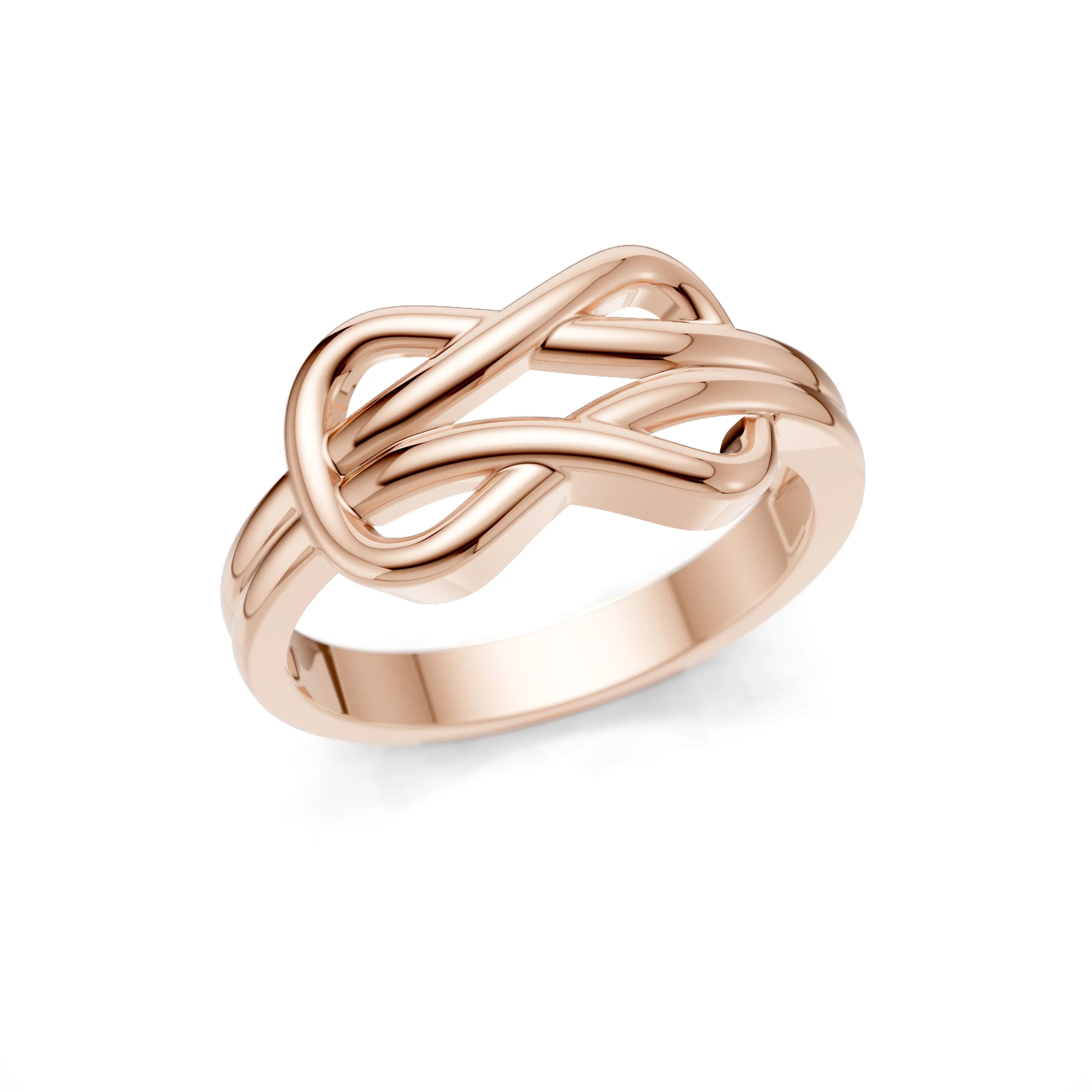 Pargold Solid Gold Eternal Embrace Knot Ring -Rose_Static_Rose