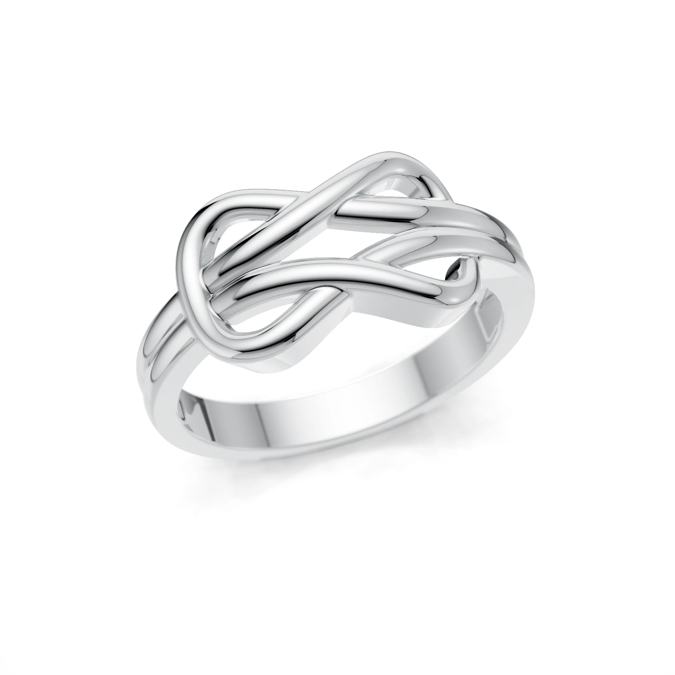 Pargold Solid Gold Eternal Embrace Knot Ring -Silver_Static_Silver