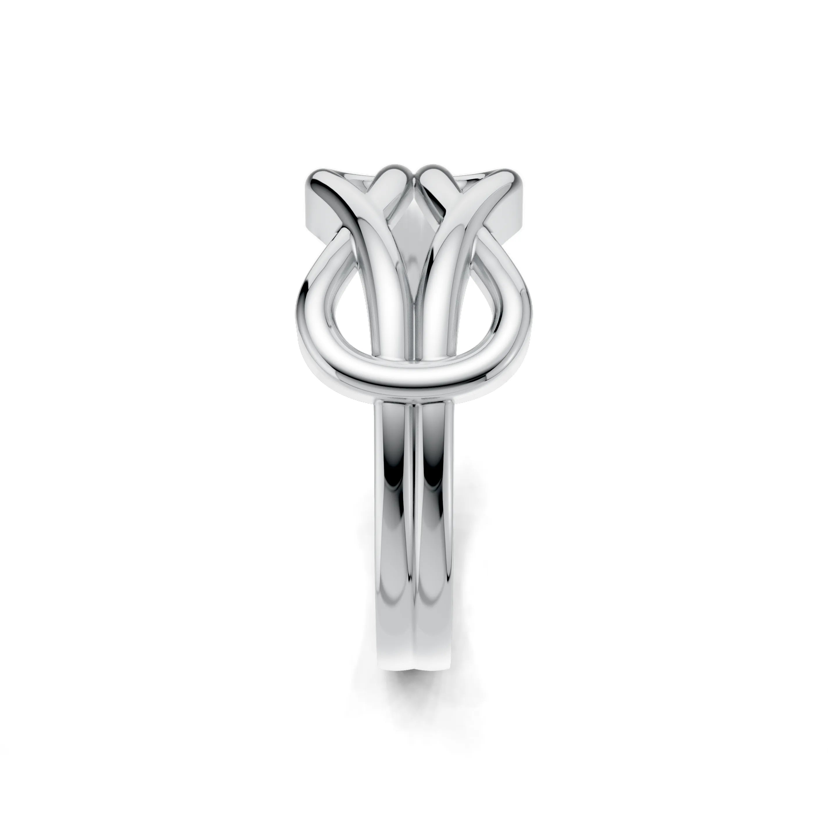 Pargold Solid Gold Eternal Embrace Knot Ring -Silver_Static_Silver