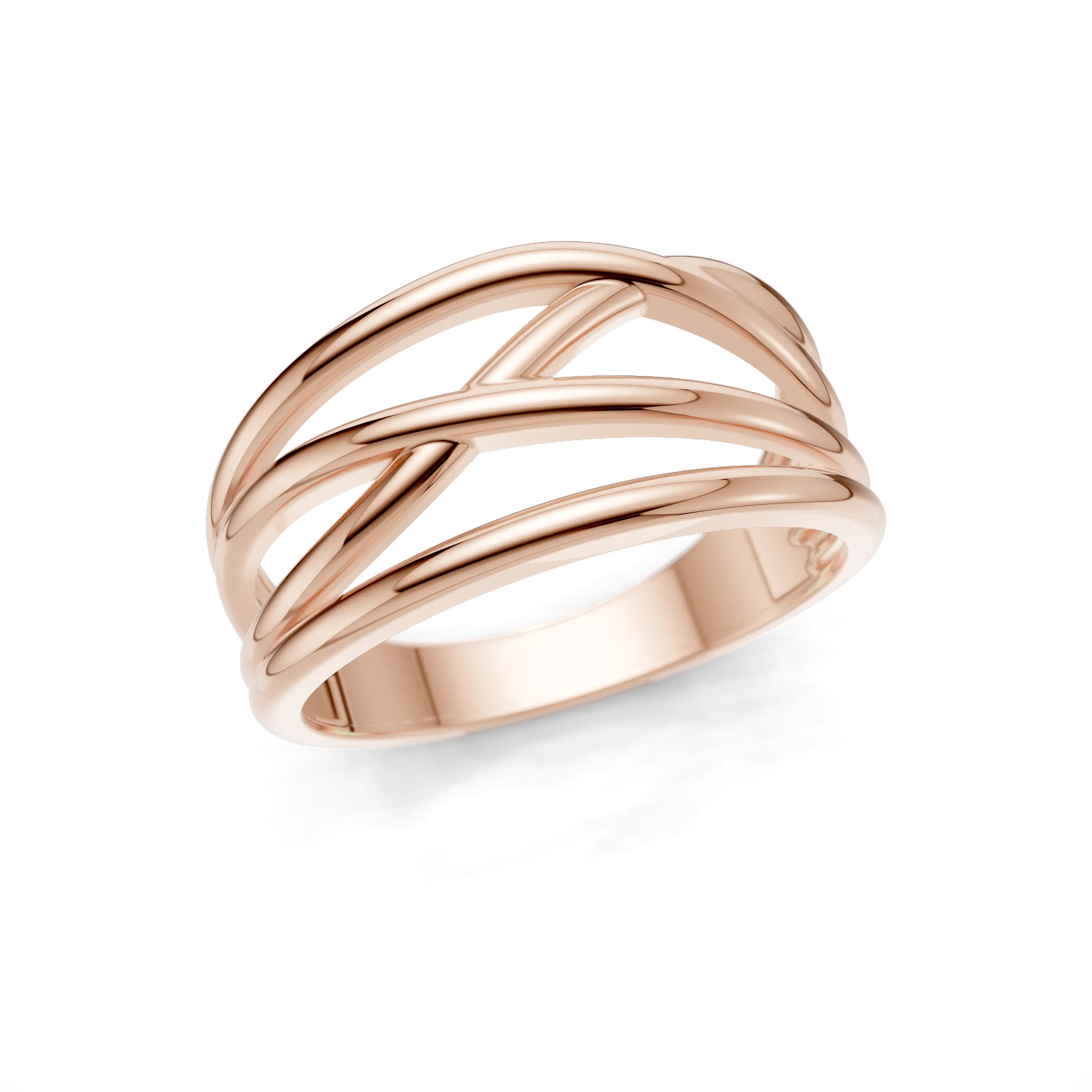 Pargold Solid Gold Opulent Twisted Luxe Band -Rose_Static_Rose