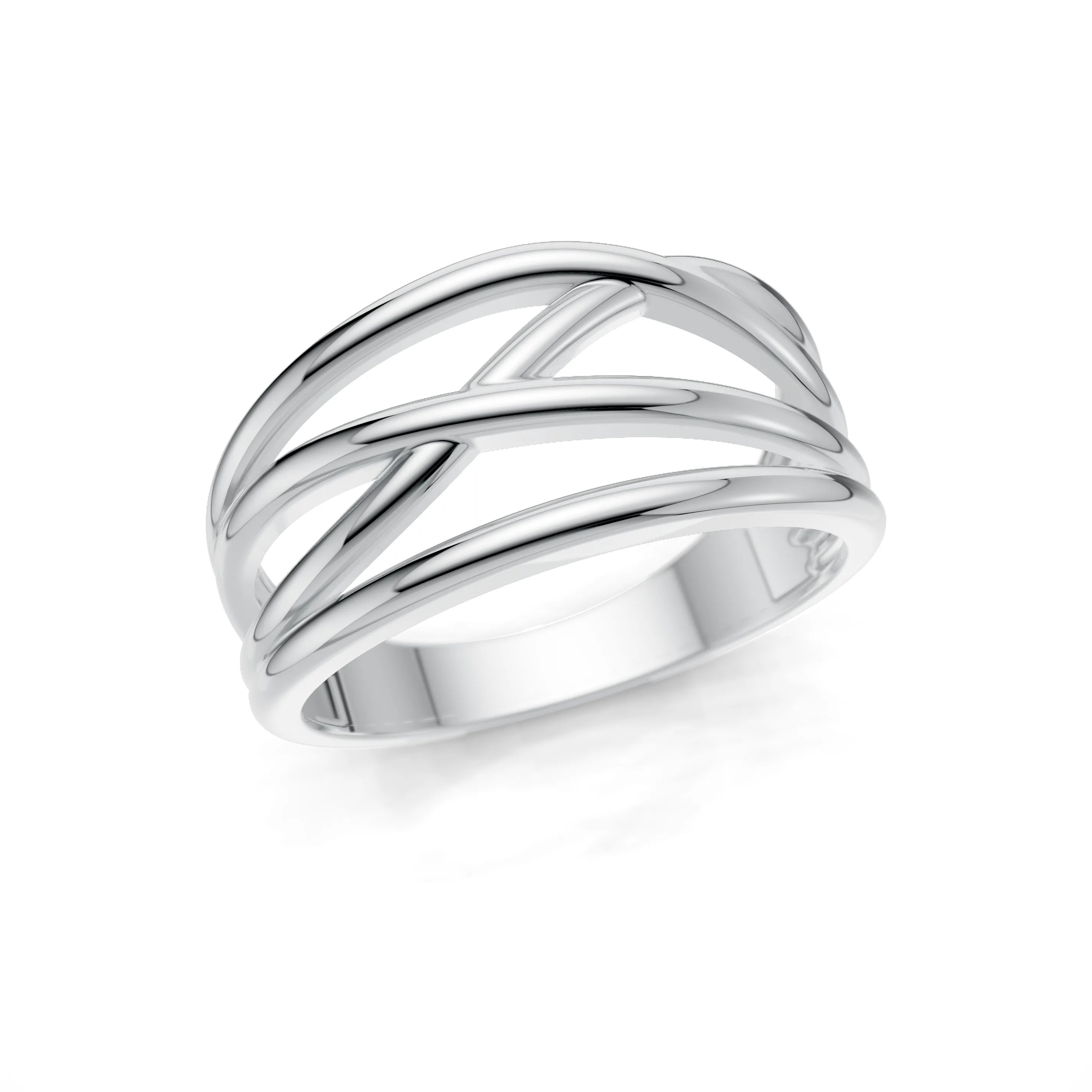 Pargold Solid Gold Opulent Twisted Luxe Band -Silver_Static_Silver